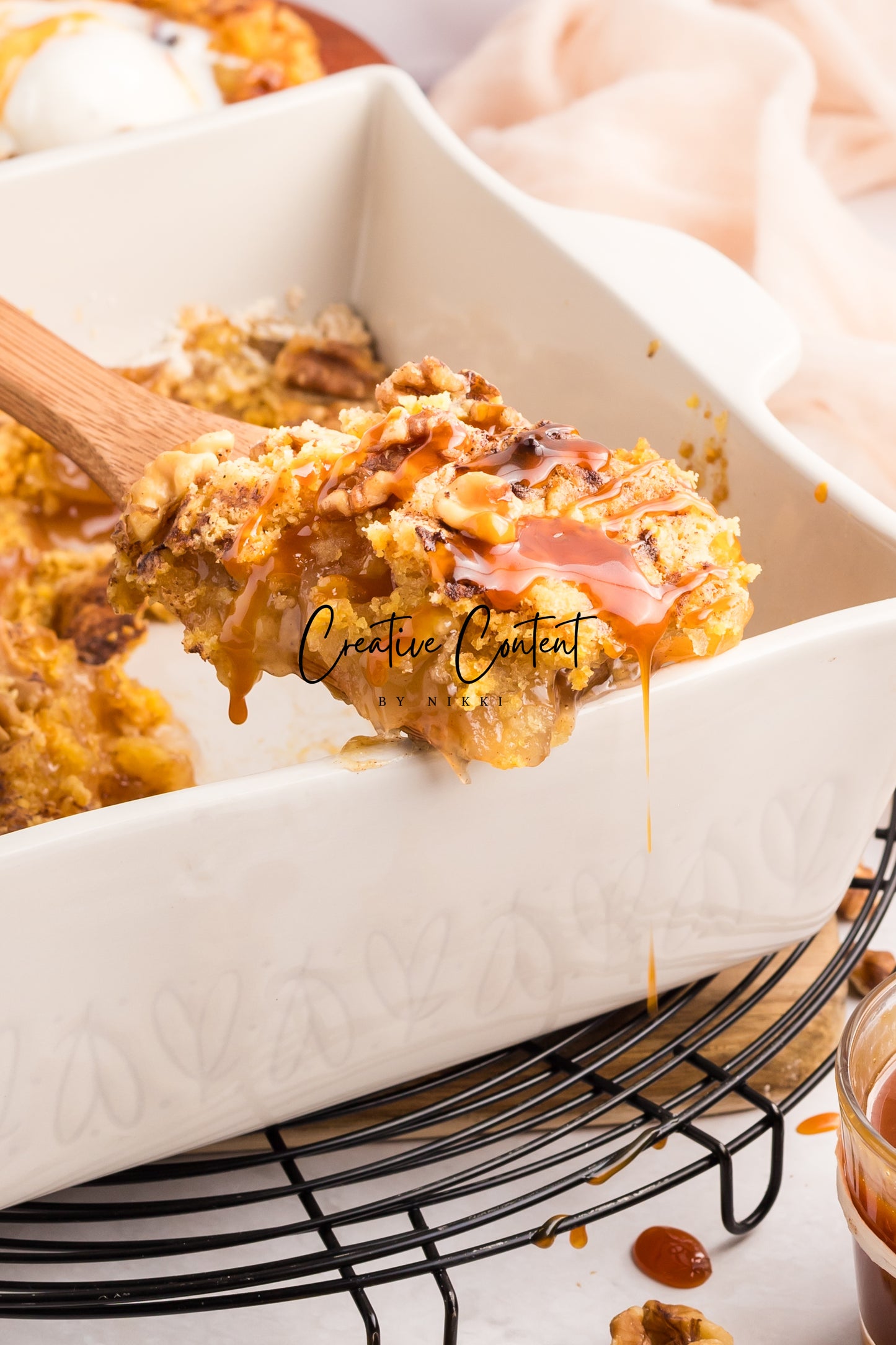 Apple Dump Cake + Homemade Caramel Sauce - Exclusive