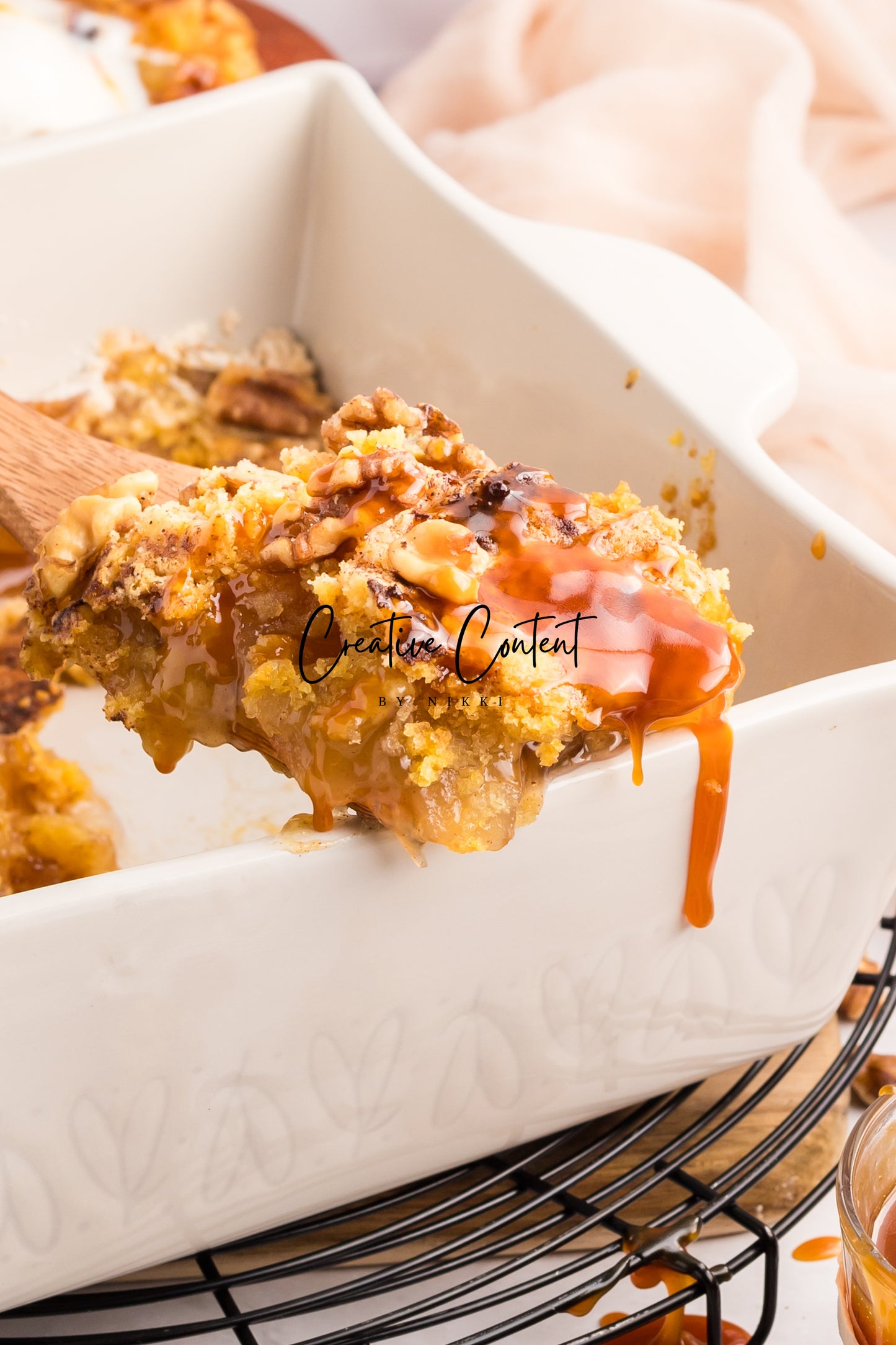 Apple Dump Cake + Homemade Caramel Sauce - Exclusive