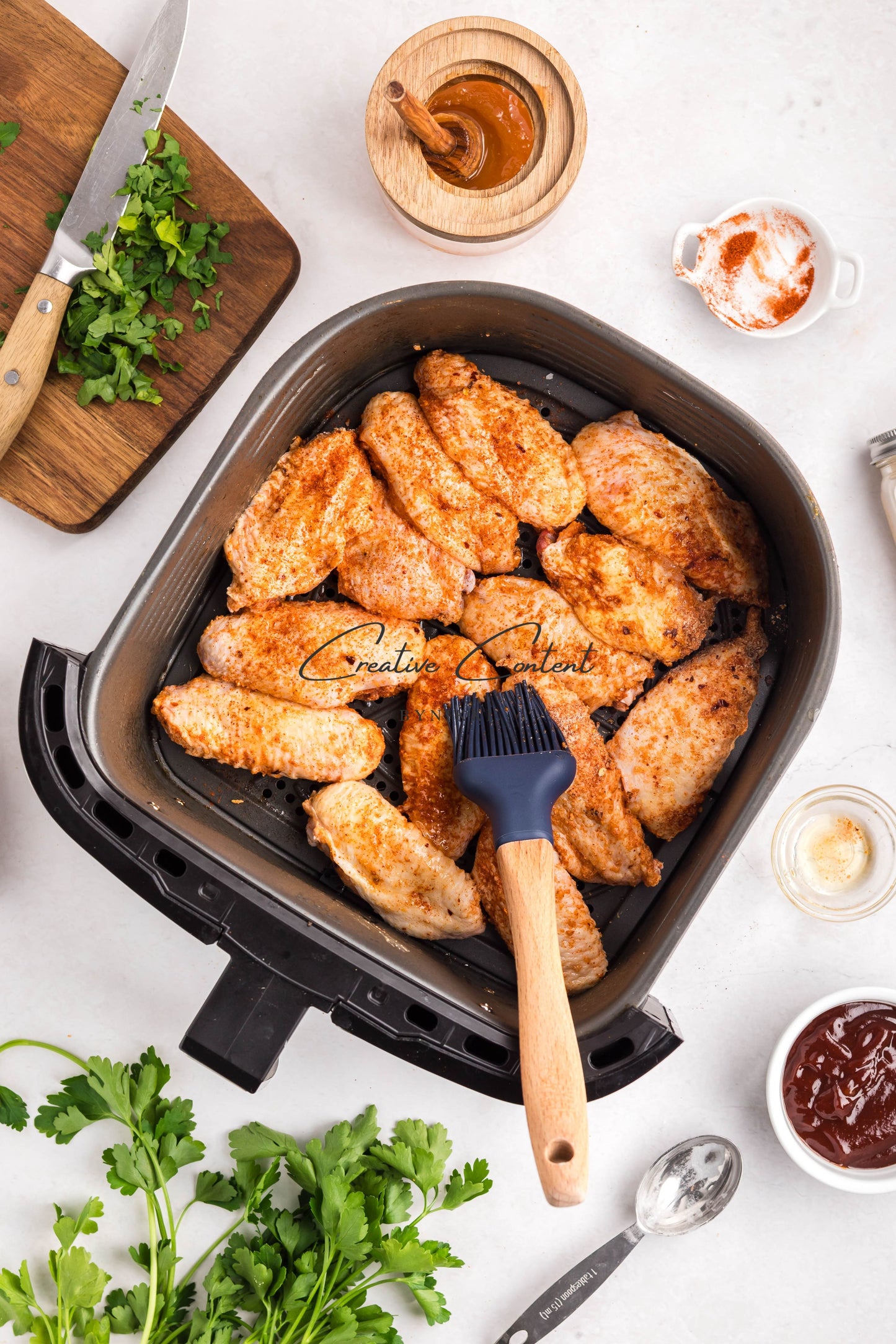 Air Fryer Honey BBQ Chicken Wings + Homemade Ranch Dressing - Exclusive