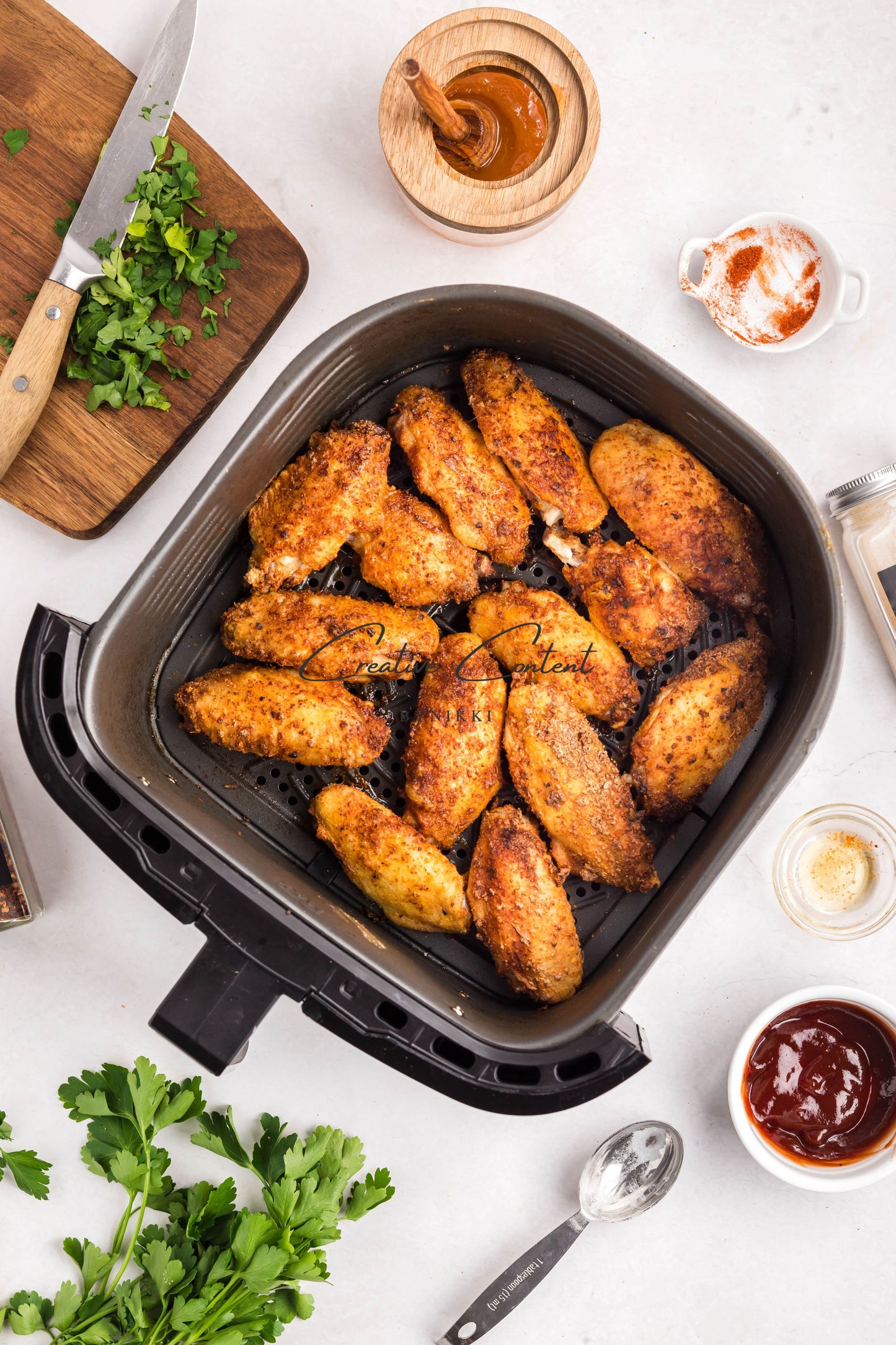 Air Fryer Honey BBQ Chicken Wings + Homemade Ranch Dressing - Exclusive