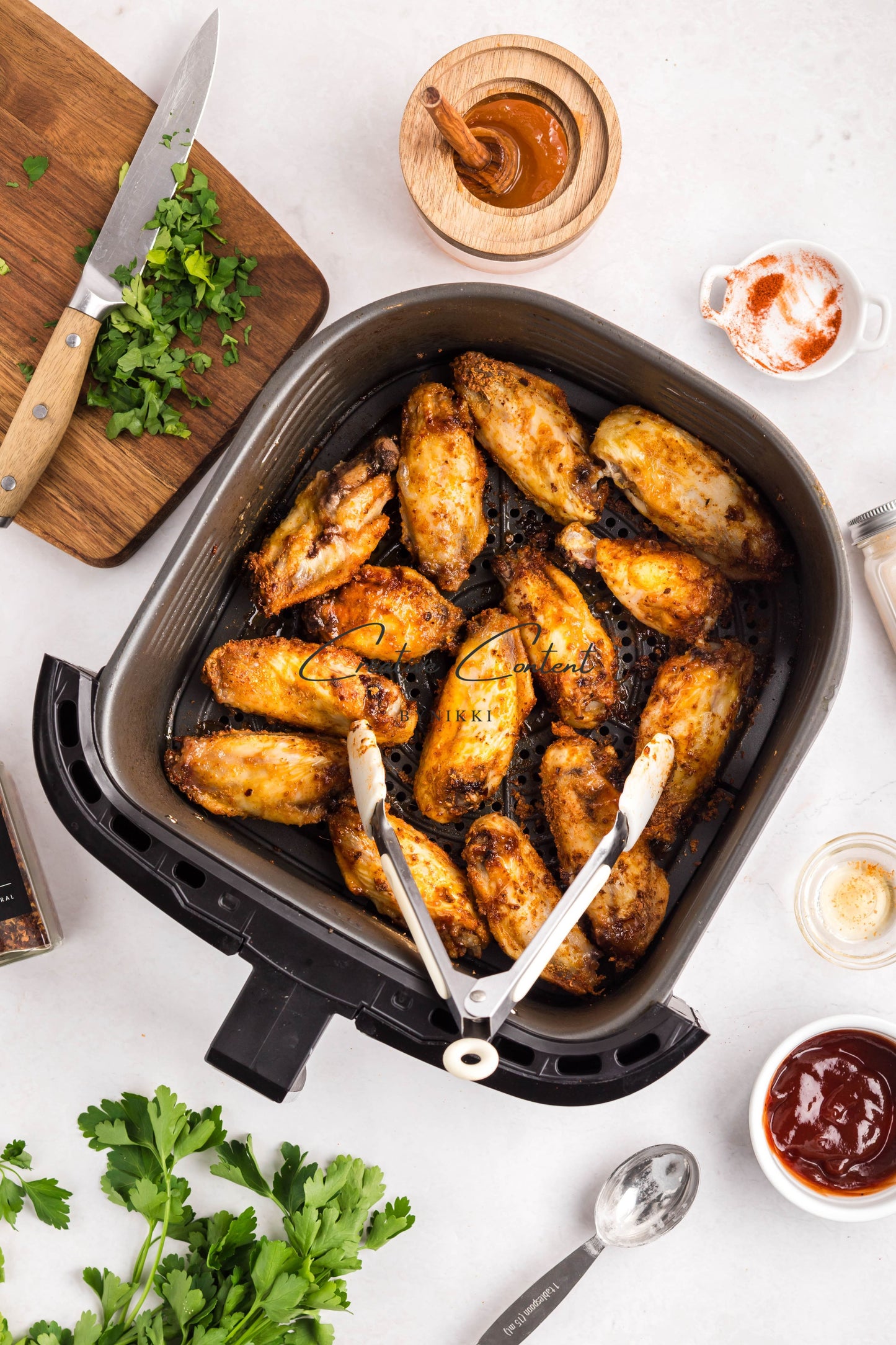 Air Fryer Honey BBQ Chicken Wings + Homemade Ranch Dressing - Exclusive