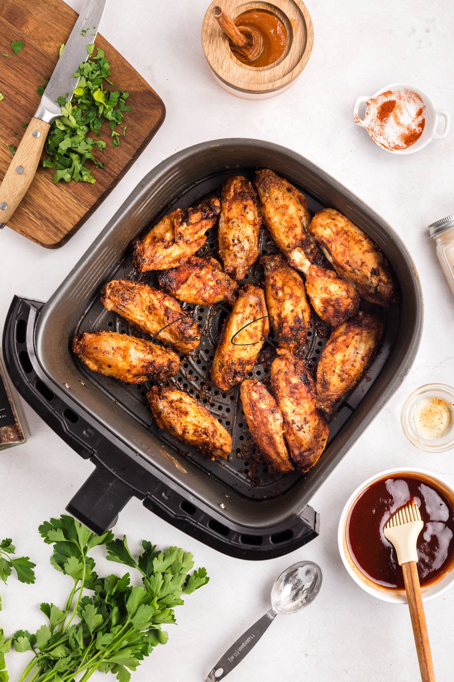 Air Fryer Honey BBQ Chicken Wings + Homemade Ranch Dressing - Exclusive