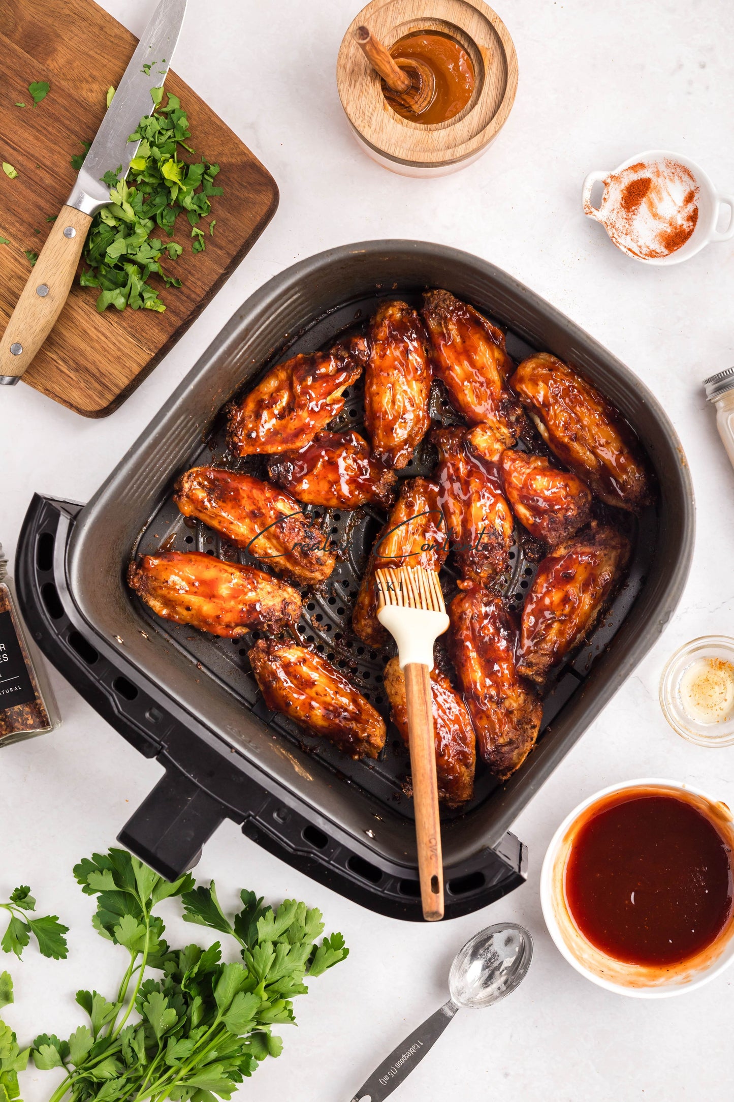 Air Fryer Honey BBQ Chicken Wings + Homemade Ranch Dressing - Exclusive