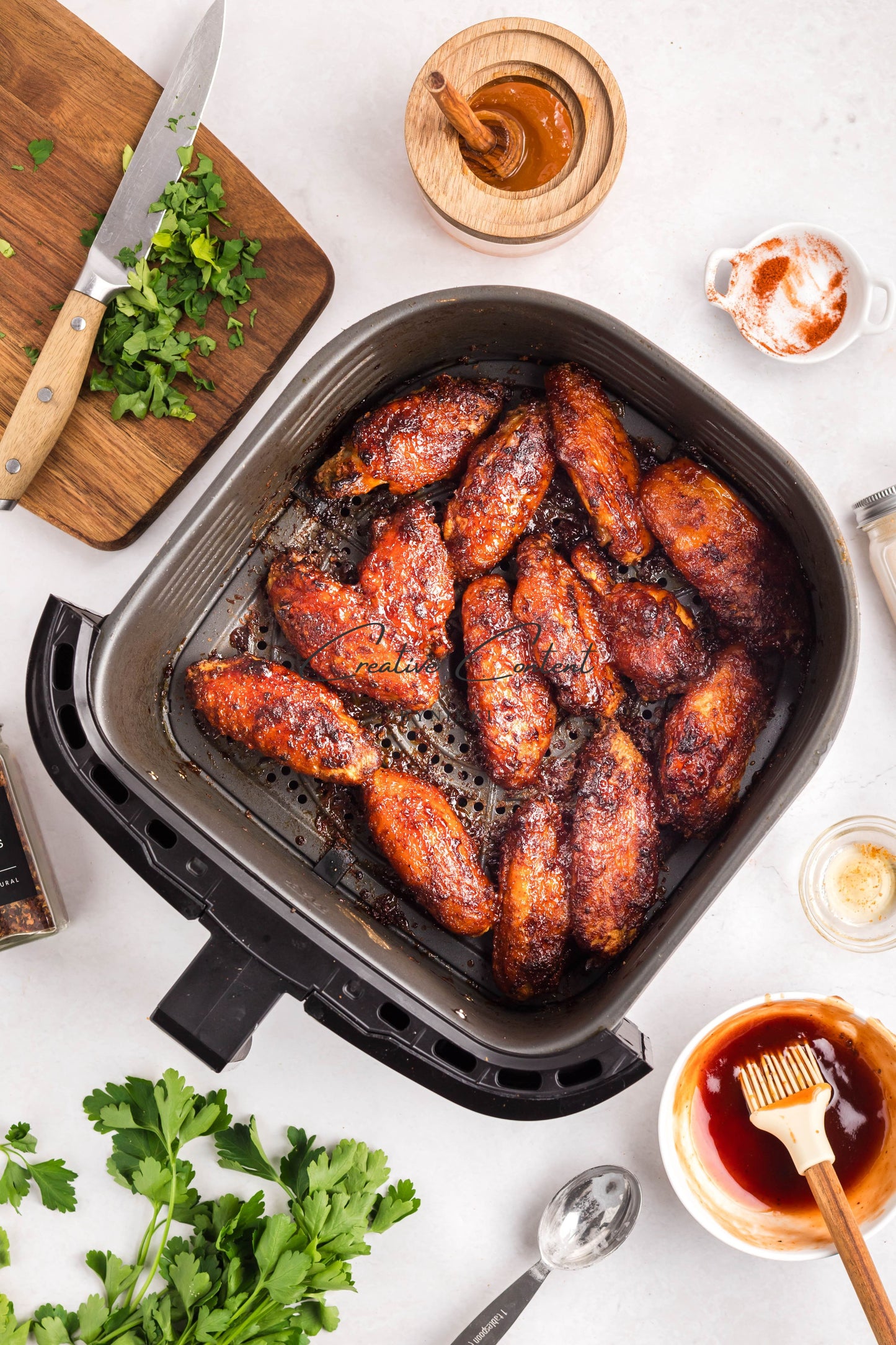 Air Fryer Honey BBQ Chicken Wings + Homemade Ranch Dressing - Exclusive
