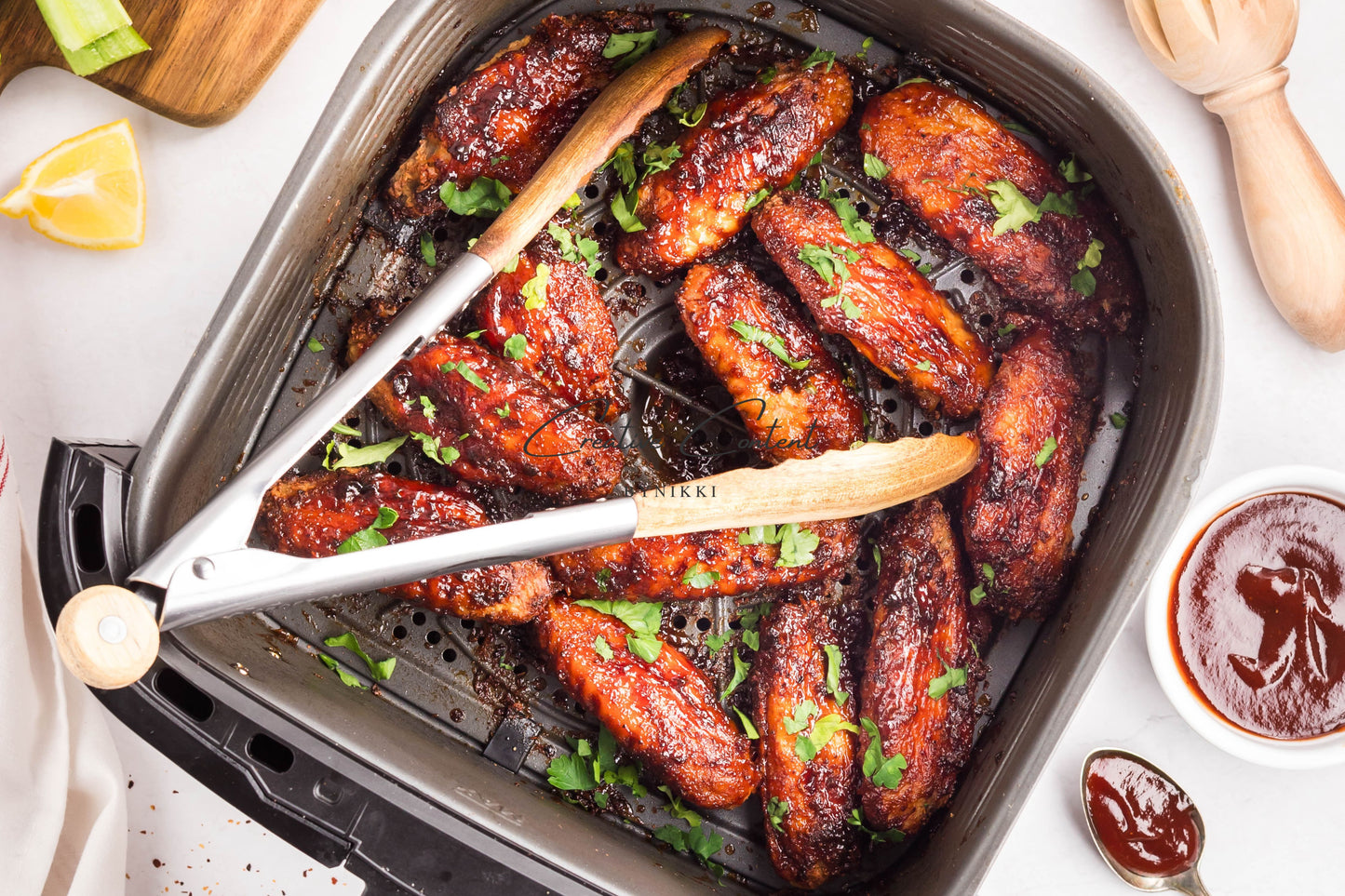 Air Fryer Honey BBQ Chicken Wings + Homemade Ranch Dressing - Exclusive