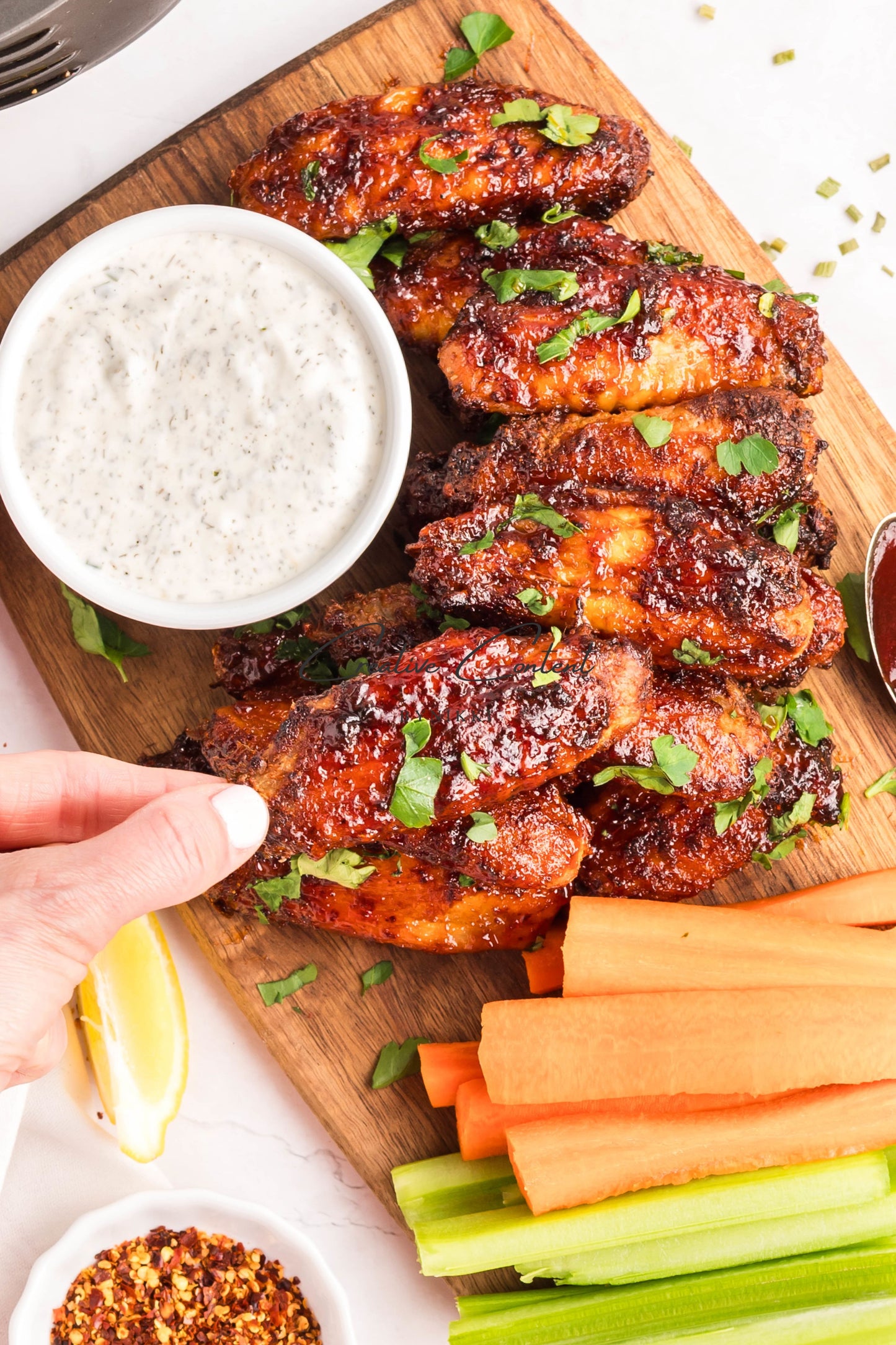 Air Fryer Honey BBQ Chicken Wings + Homemade Ranch Dressing - Exclusive
