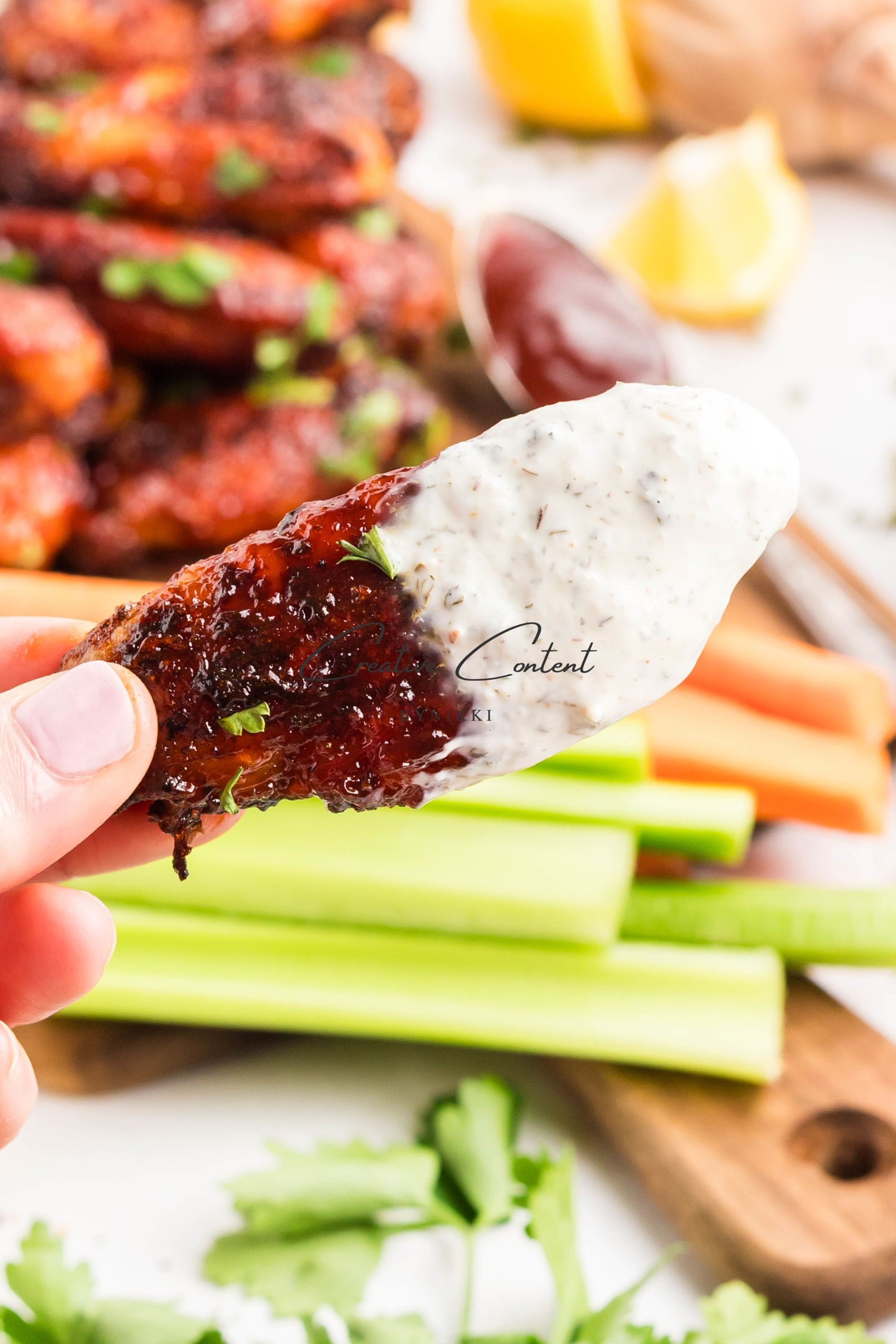 Air Fryer Honey BBQ Chicken Wings + Homemade Ranch Dressing - Exclusive
