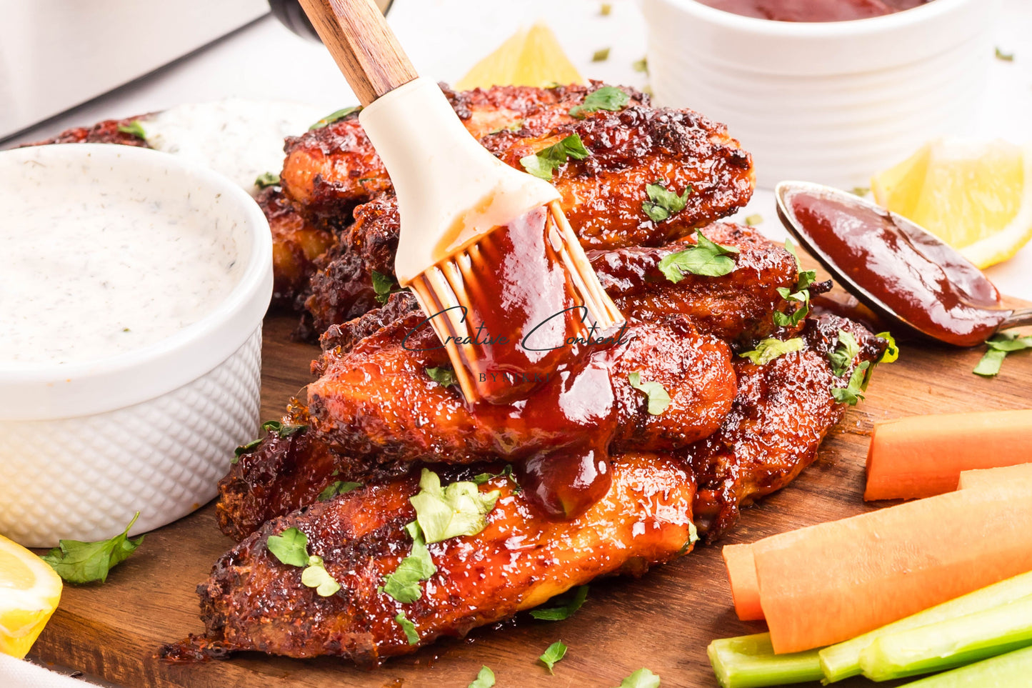 Air Fryer Honey BBQ Chicken Wings + Homemade Ranch Dressing - Exclusive