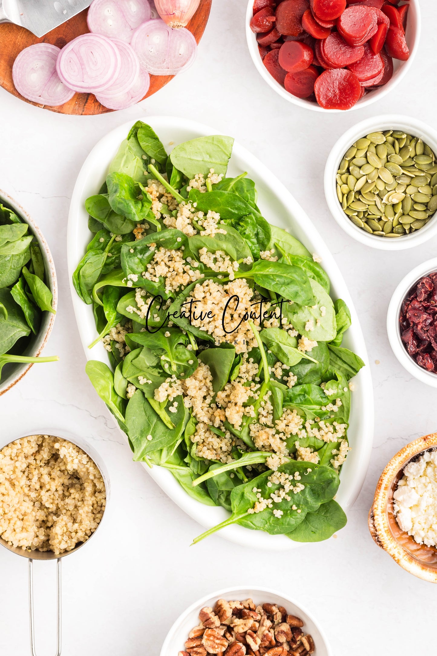 Beet Salad With Feta Cheese + Mint Vinaigrette
- Set 1 of 2
