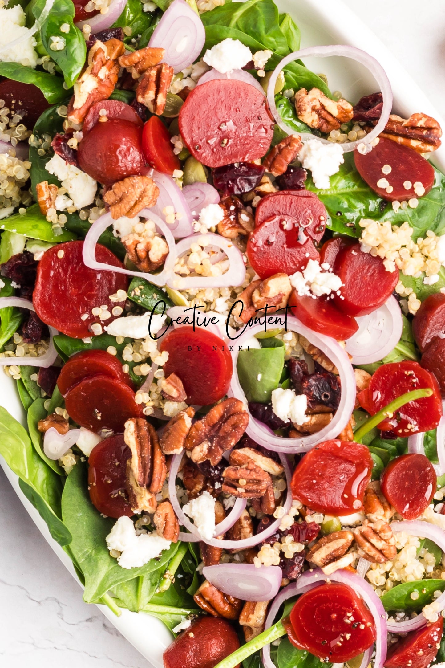 Beet Salad With Feta Cheese + Mint Vinaigrette
- Set 1 of 2