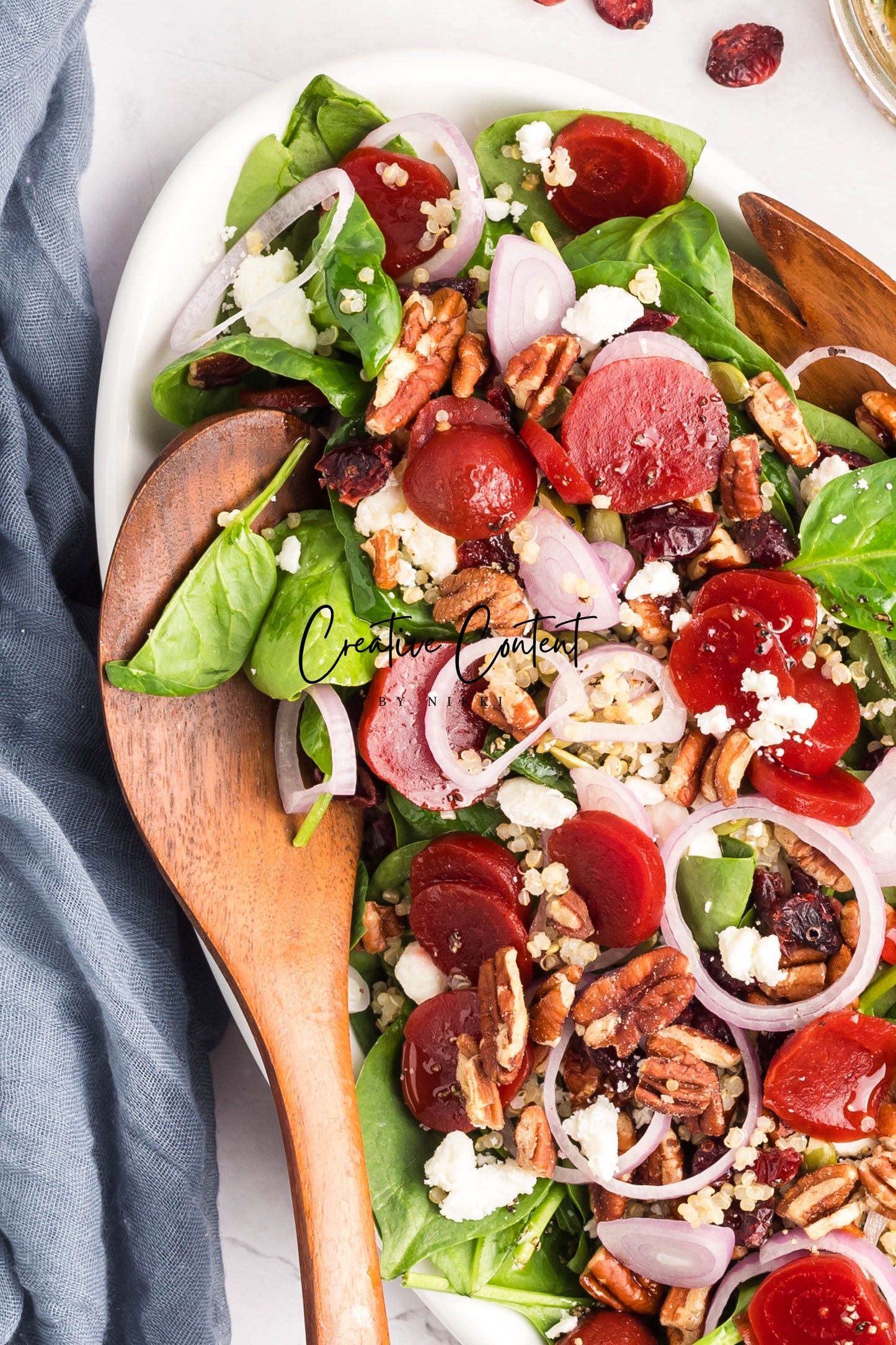 Beet Salad With Feta Cheese + Mint Vinaigrette
- Set 1 of 2