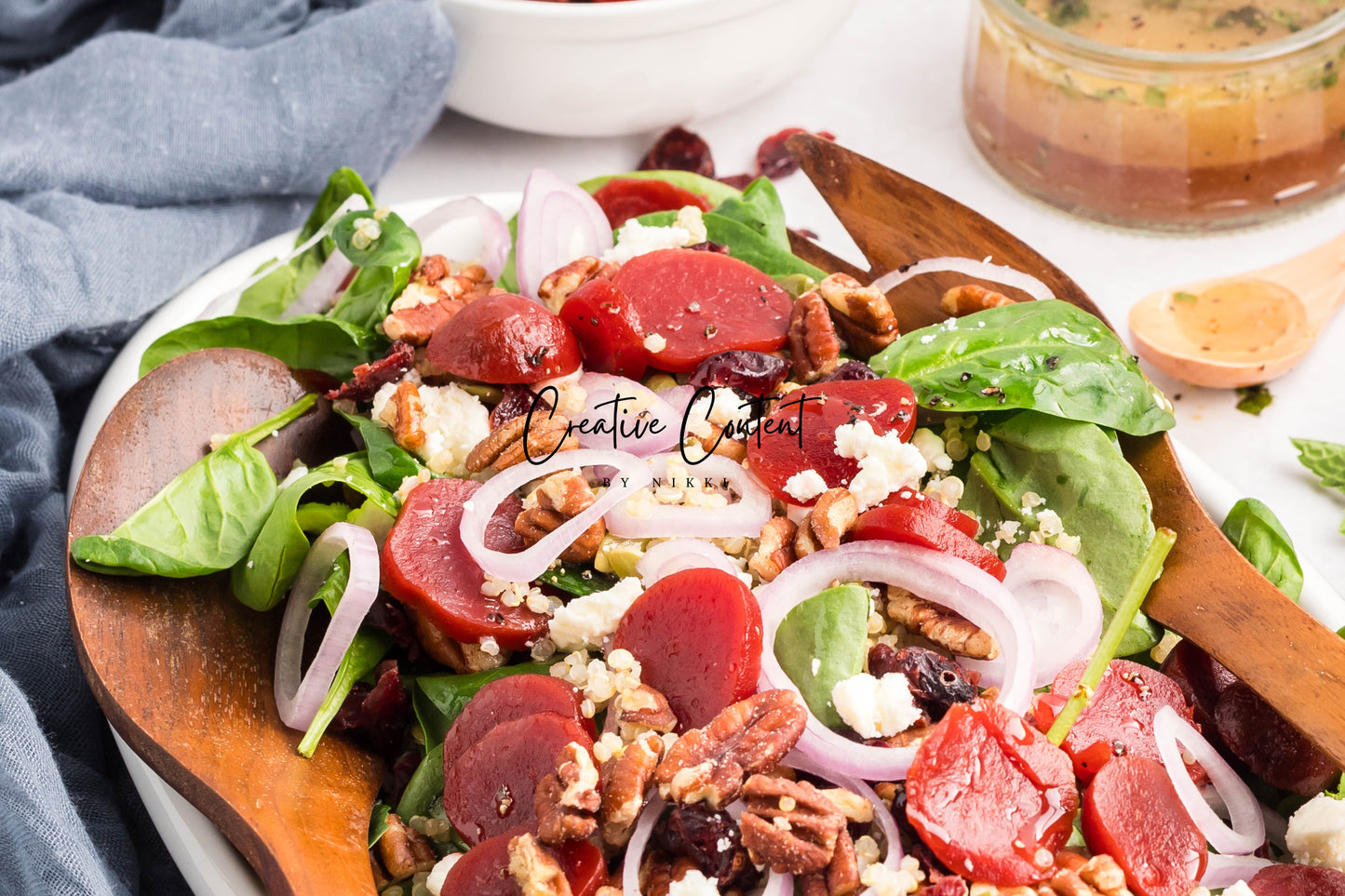 Beet Salad With Feta Cheese + Mint Vinaigrette
- Set 1 of 2