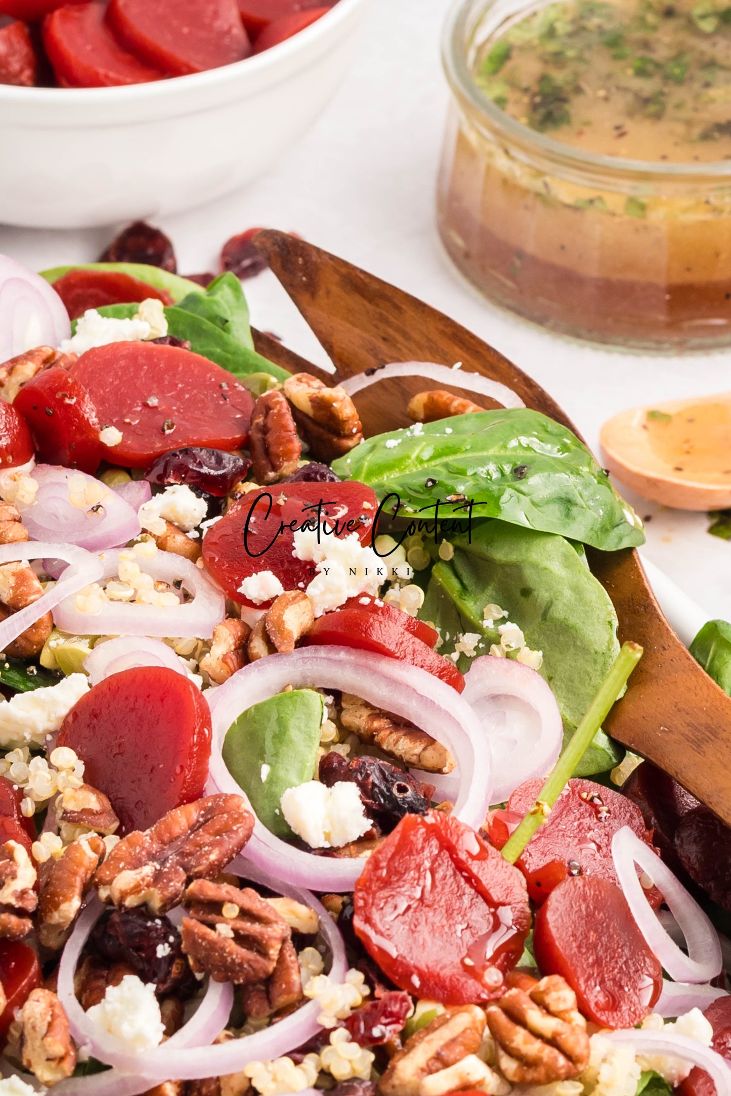 Beet Salad With Feta Cheese + Mint Vinaigrette
- Set 1 of 2