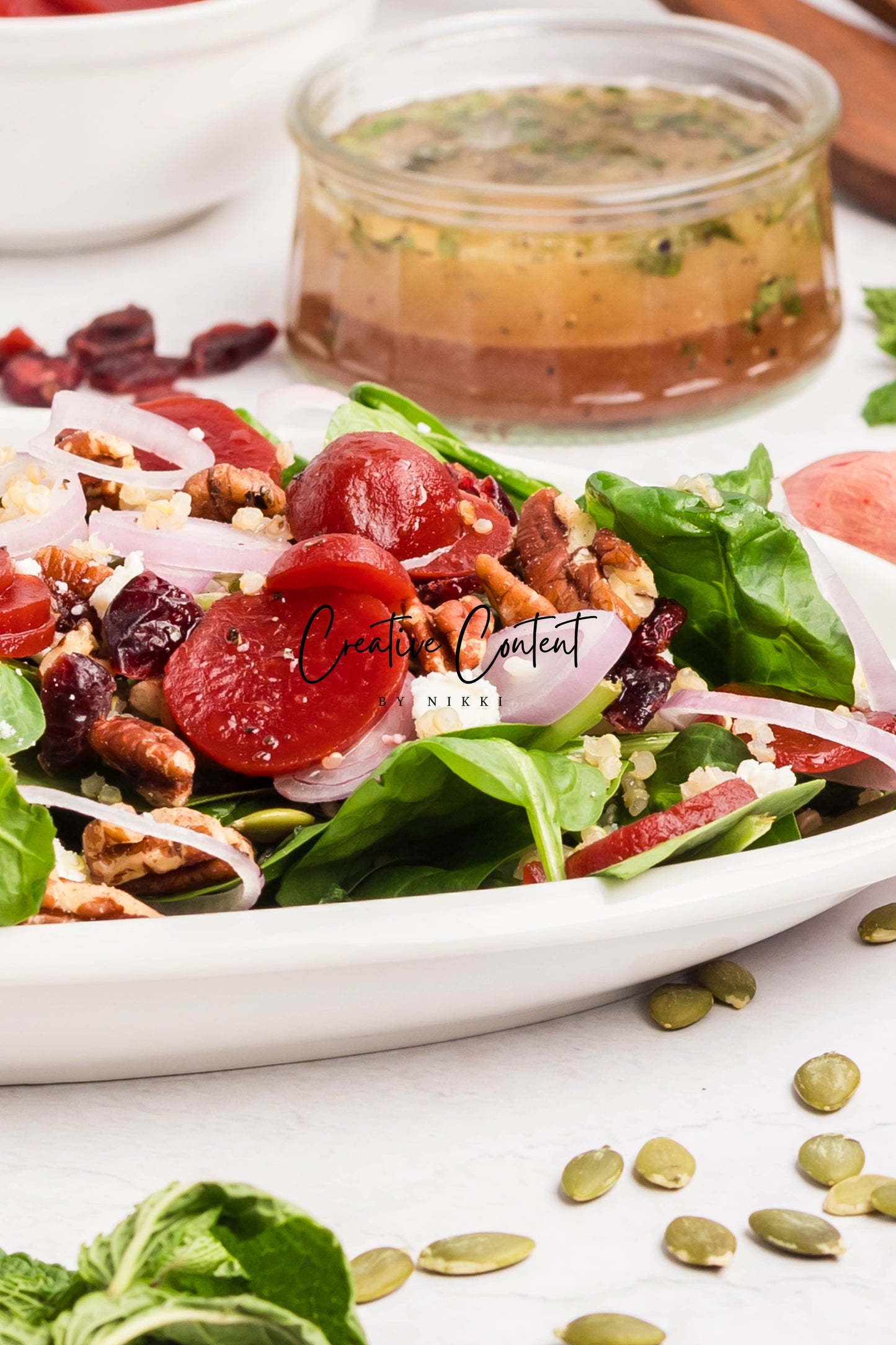 Beet Salad With Feta Cheese + Mint Vinaigrette
- Set 1 of 2
