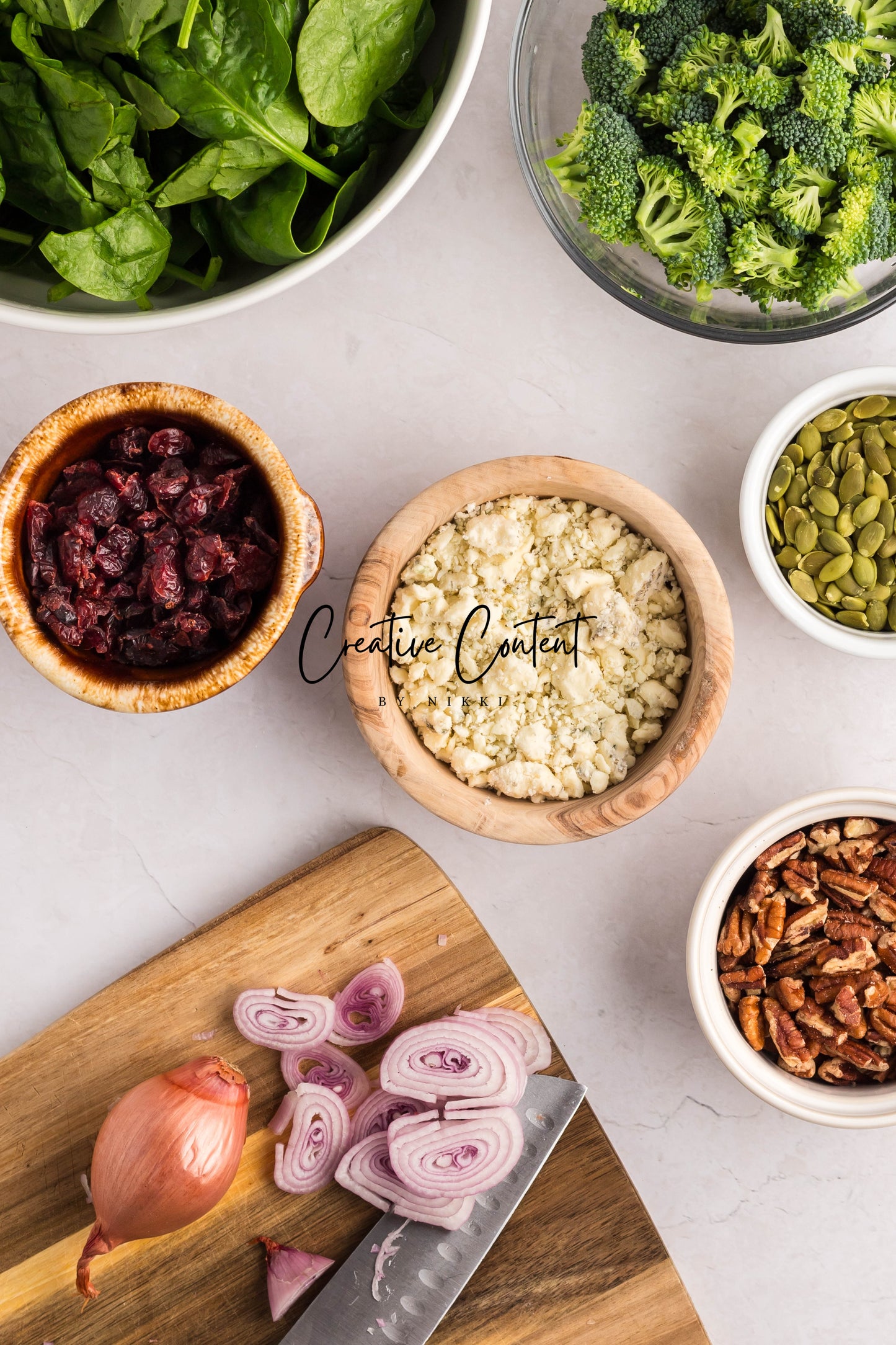 Spinach Salad + Dijon Vinaigrette - Set 1 of 2