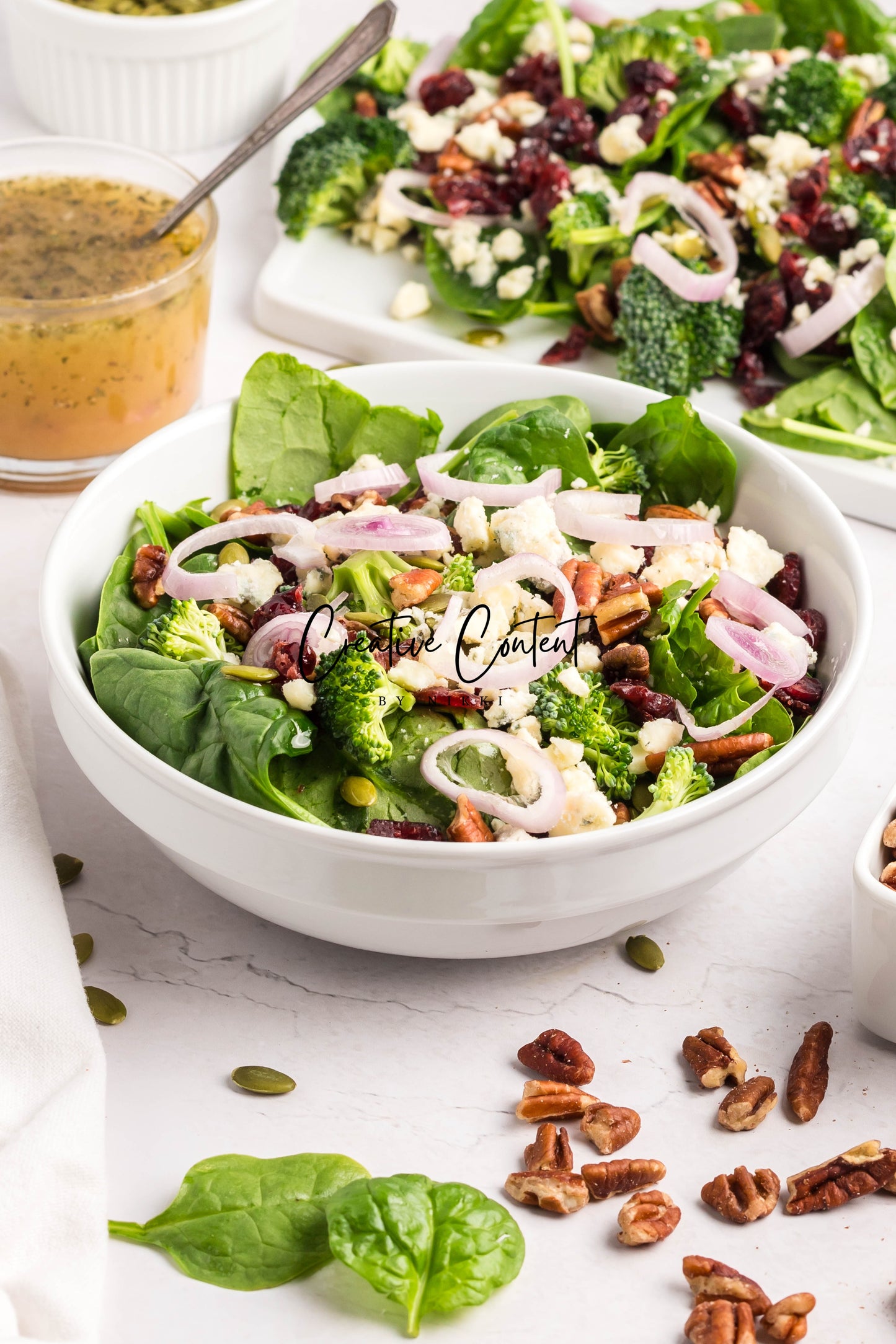 Spinach Salad + Dijon Vinaigrette - Set 1 of 2