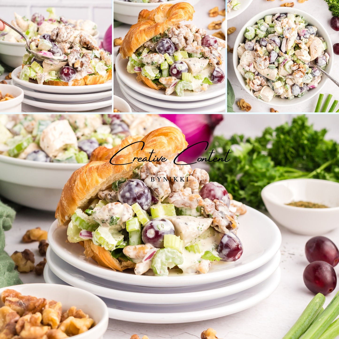 Chicken Salad with Grapes and Walnuts - Set 1 of 2