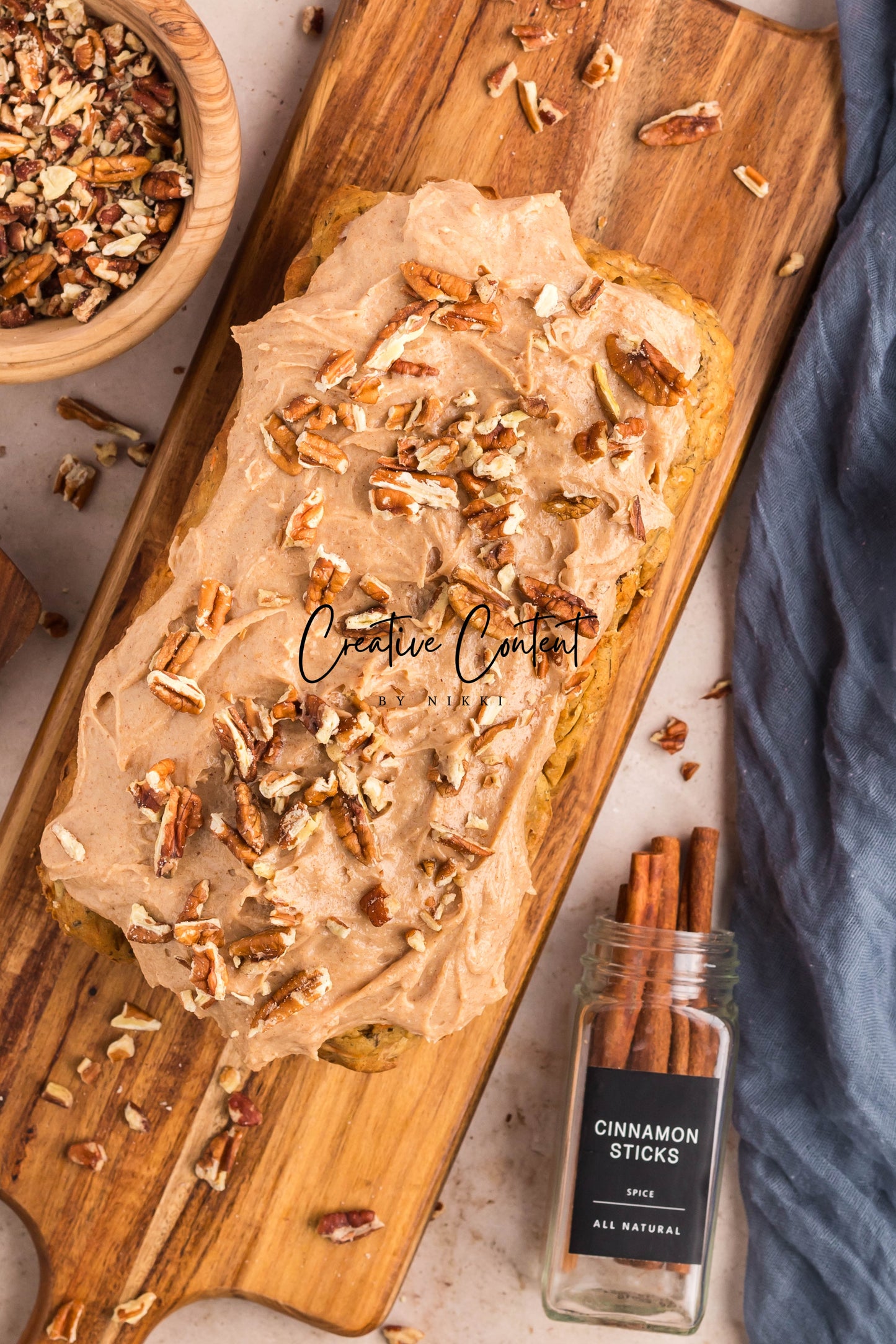 Carrot Cake Loaf Cake + Cinnamon Cream Cheese Frosting
- Exclusive