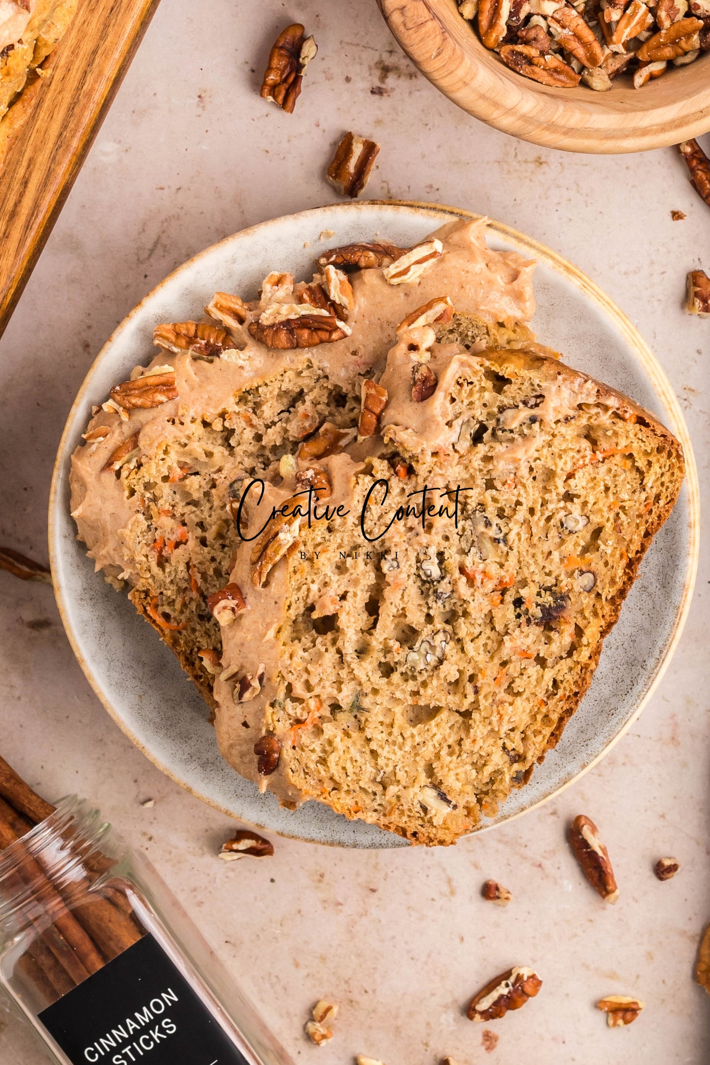 Carrot Cake Loaf Cake + Cinnamon Cream Cheese Frosting
- Exclusive
