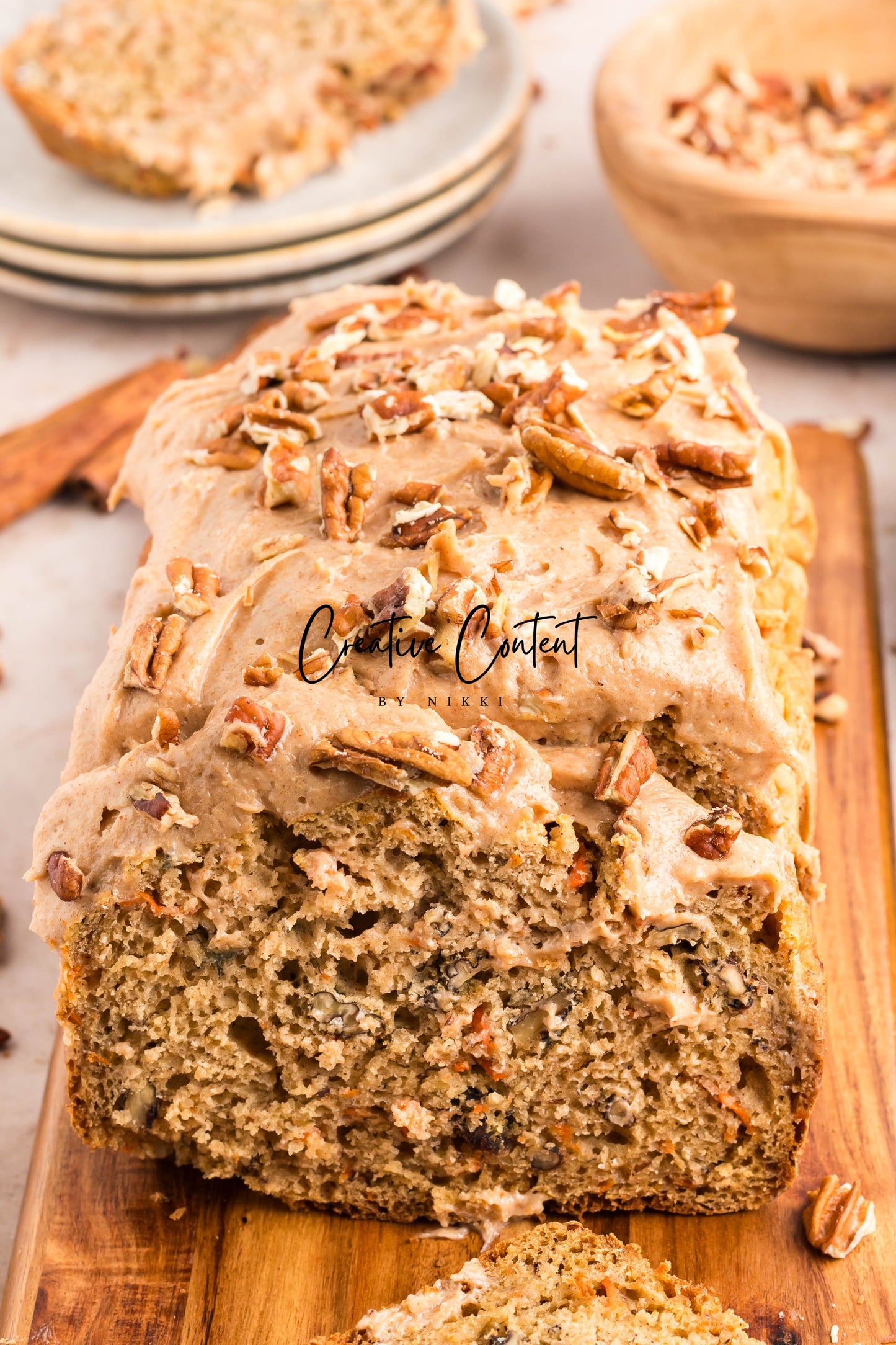 Carrot Cake Loaf Cake + Cinnamon Cream Cheese Frosting
- Exclusive