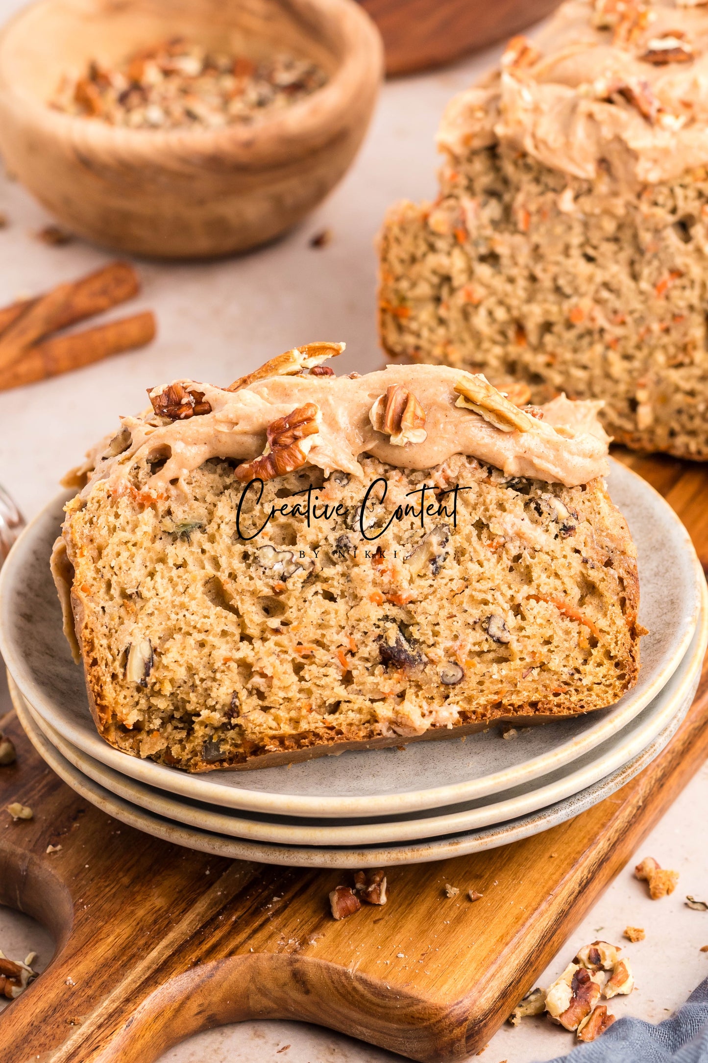 Carrot Cake Loaf Cake + Cinnamon Cream Cheese Frosting
- Exclusive