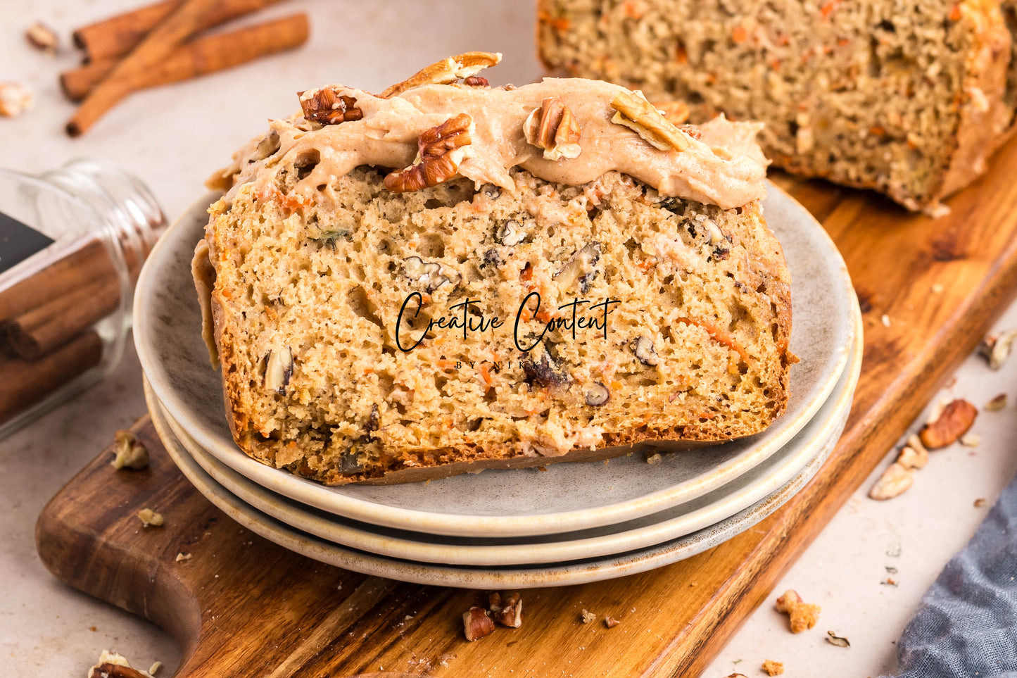 Carrot Cake Loaf Cake + Cinnamon Cream Cheese Frosting
- Exclusive