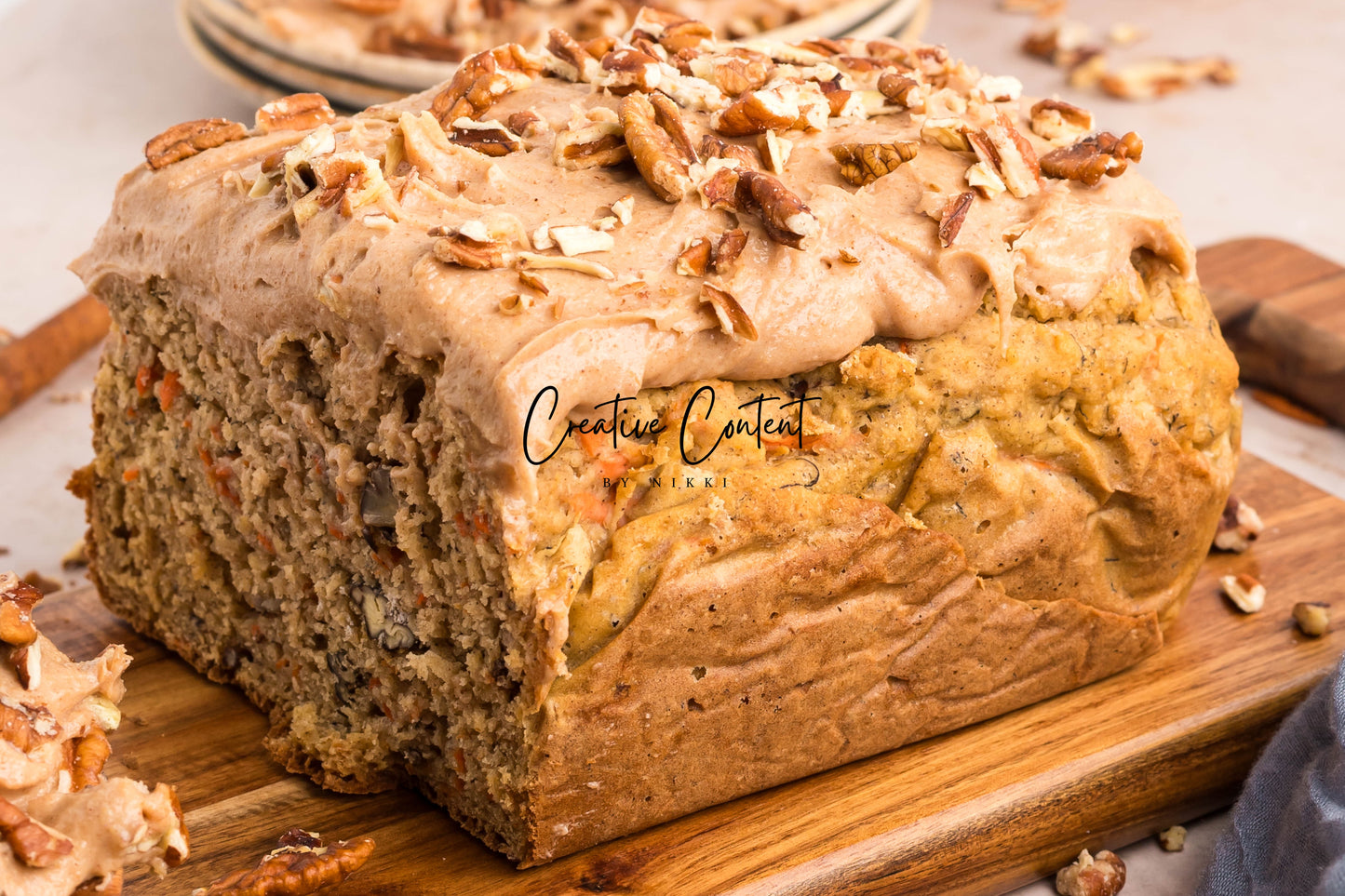 Carrot Cake Loaf Cake + Cinnamon Cream Cheese Frosting
- Exclusive