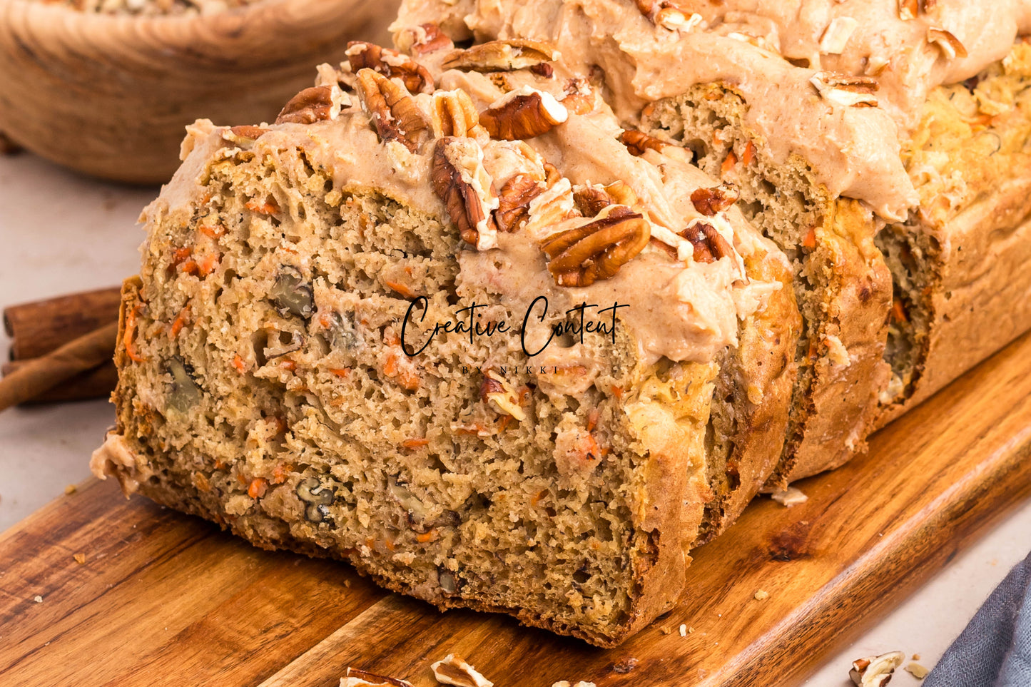 Carrot Cake Loaf Cake + Cinnamon Cream Cheese Frosting
- Exclusive
