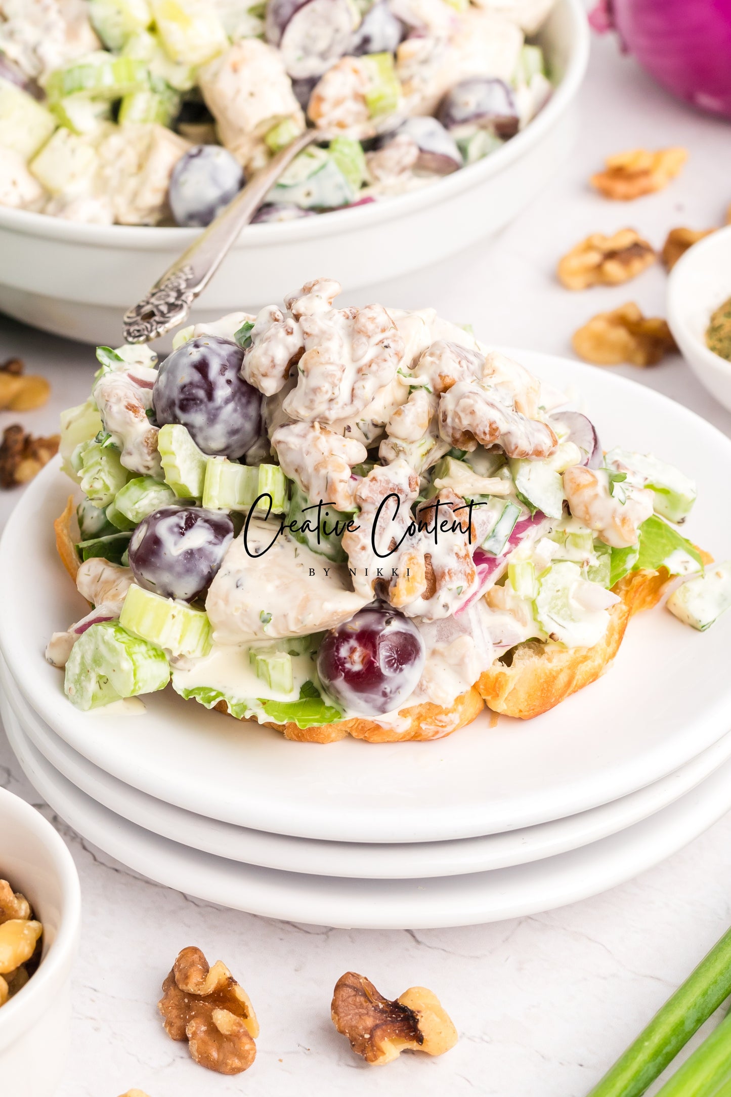 Chicken Salad with Grapes and Walnuts - Set 1 of 2