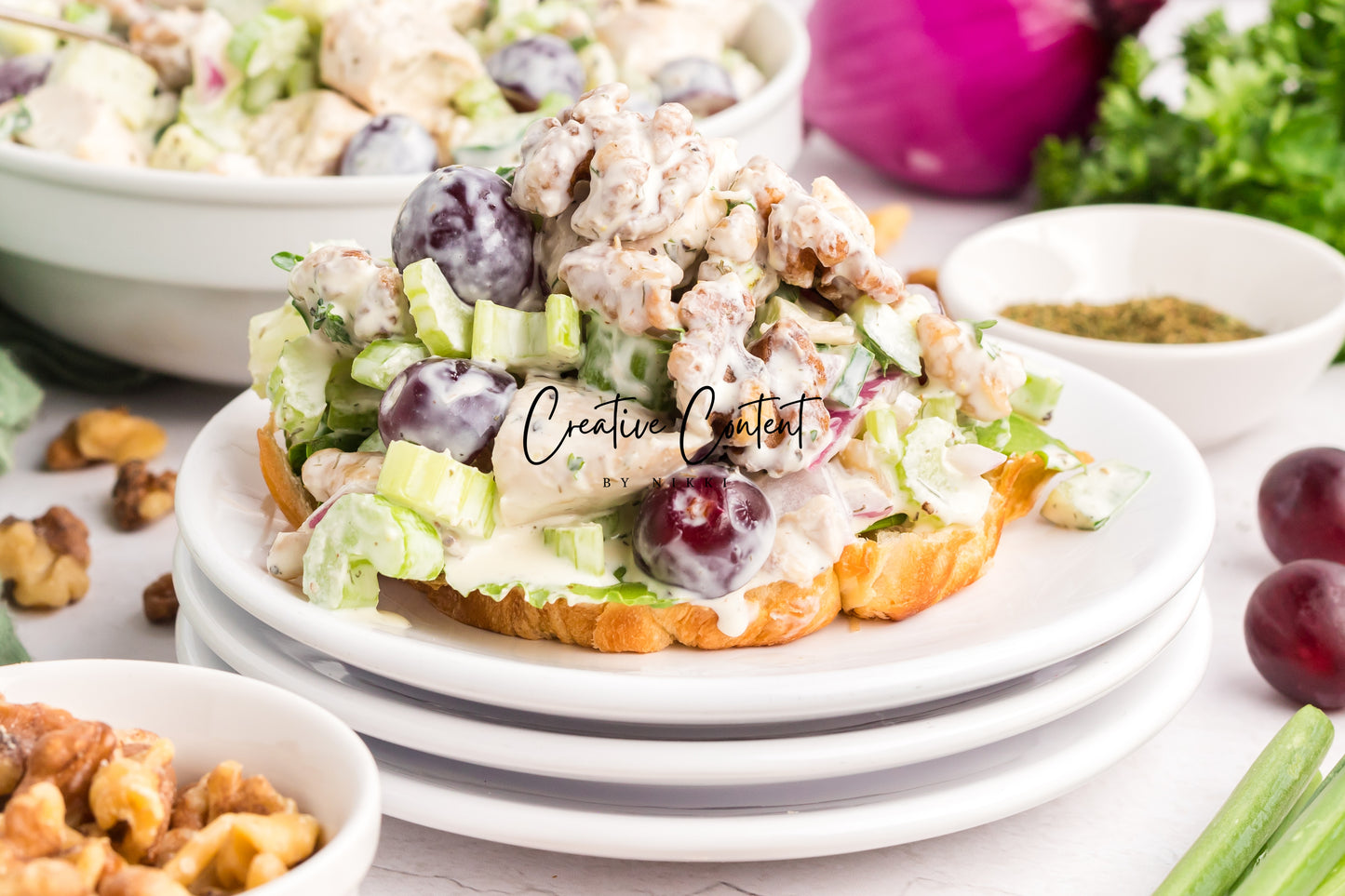 Chicken Salad with Grapes and Walnuts - Set 1 of 2