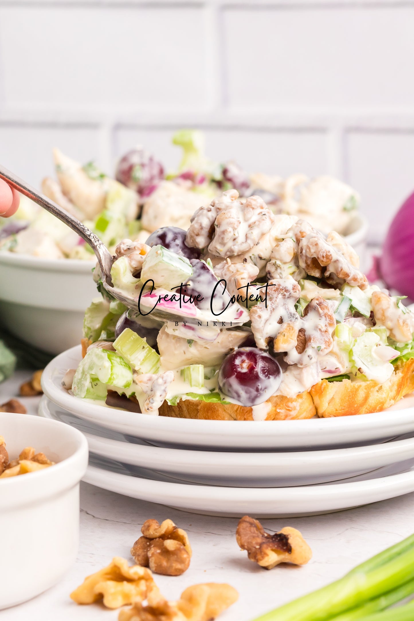 Chicken Salad with Grapes and Walnuts - Set 1 of 2