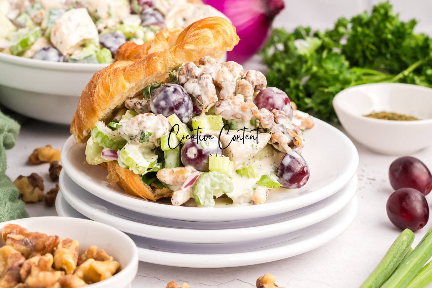 Chicken Salad with Grapes and Walnuts - Set 1 of 2