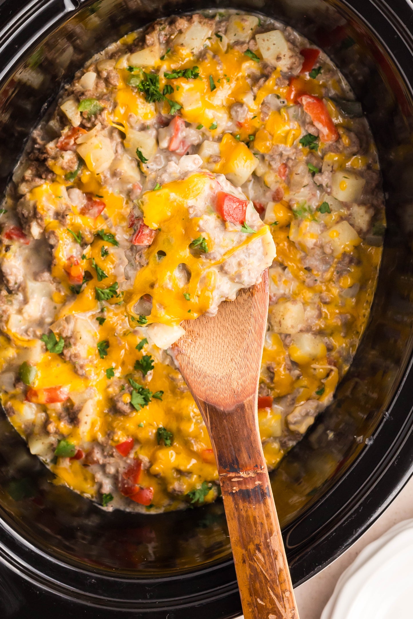 Crock Pot Cheesesteak Potato Casserole - Exclusive