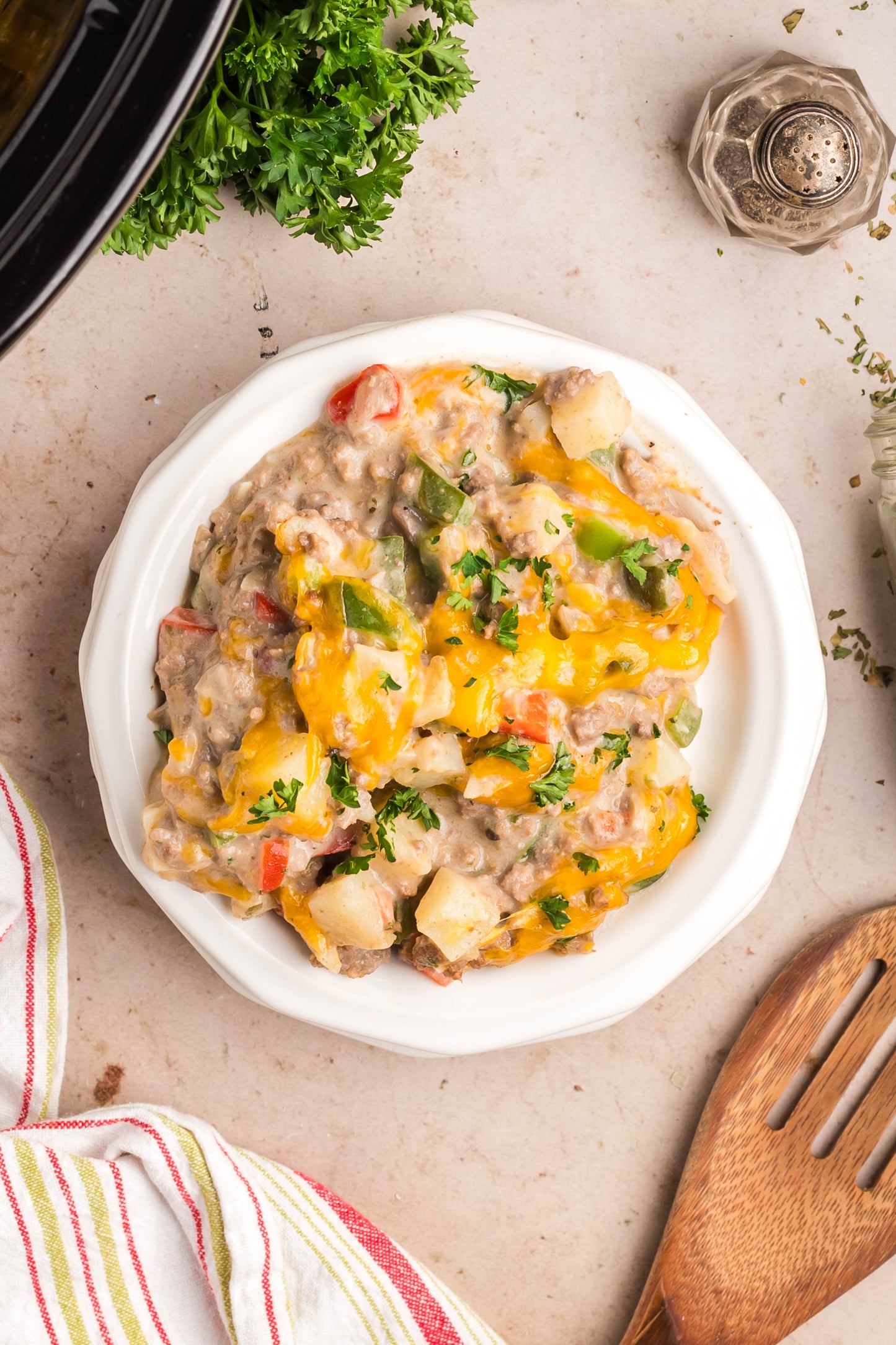 Crock Pot Cheesesteak Potato Casserole - Exclusive