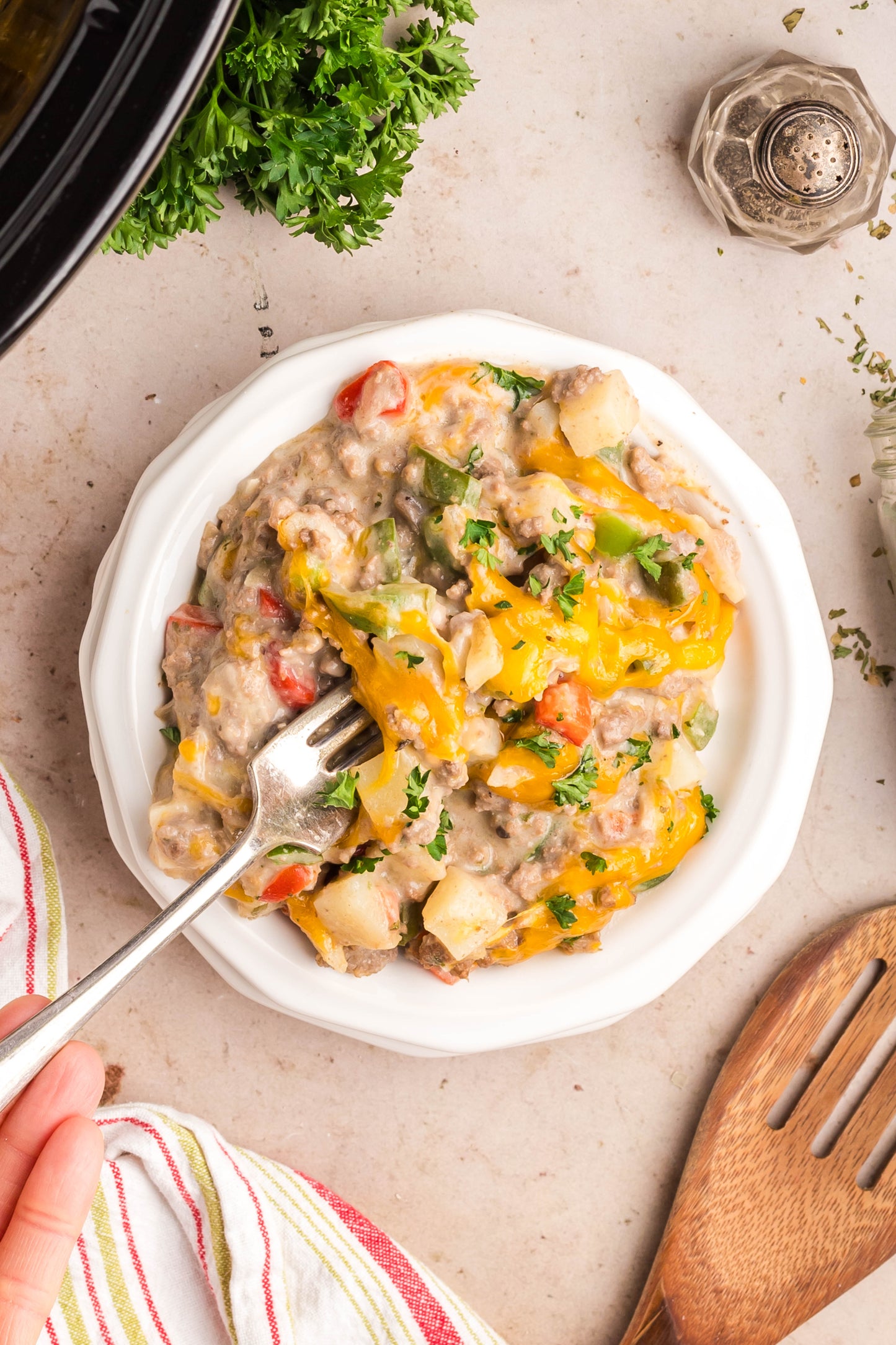 Crock Pot Cheesesteak Potato Casserole - Exclusive