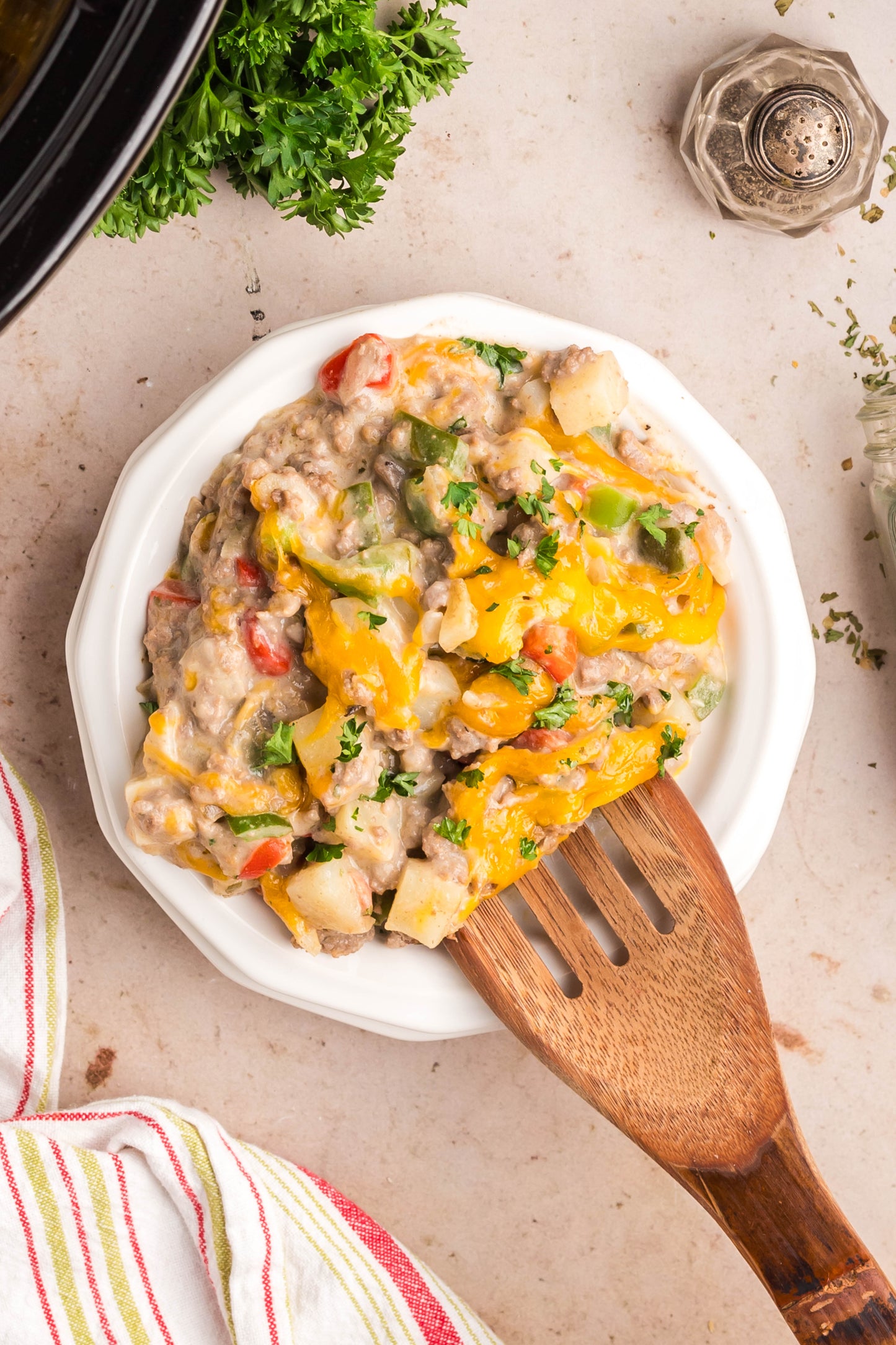 Crock Pot Cheesesteak Potato Casserole - Exclusive