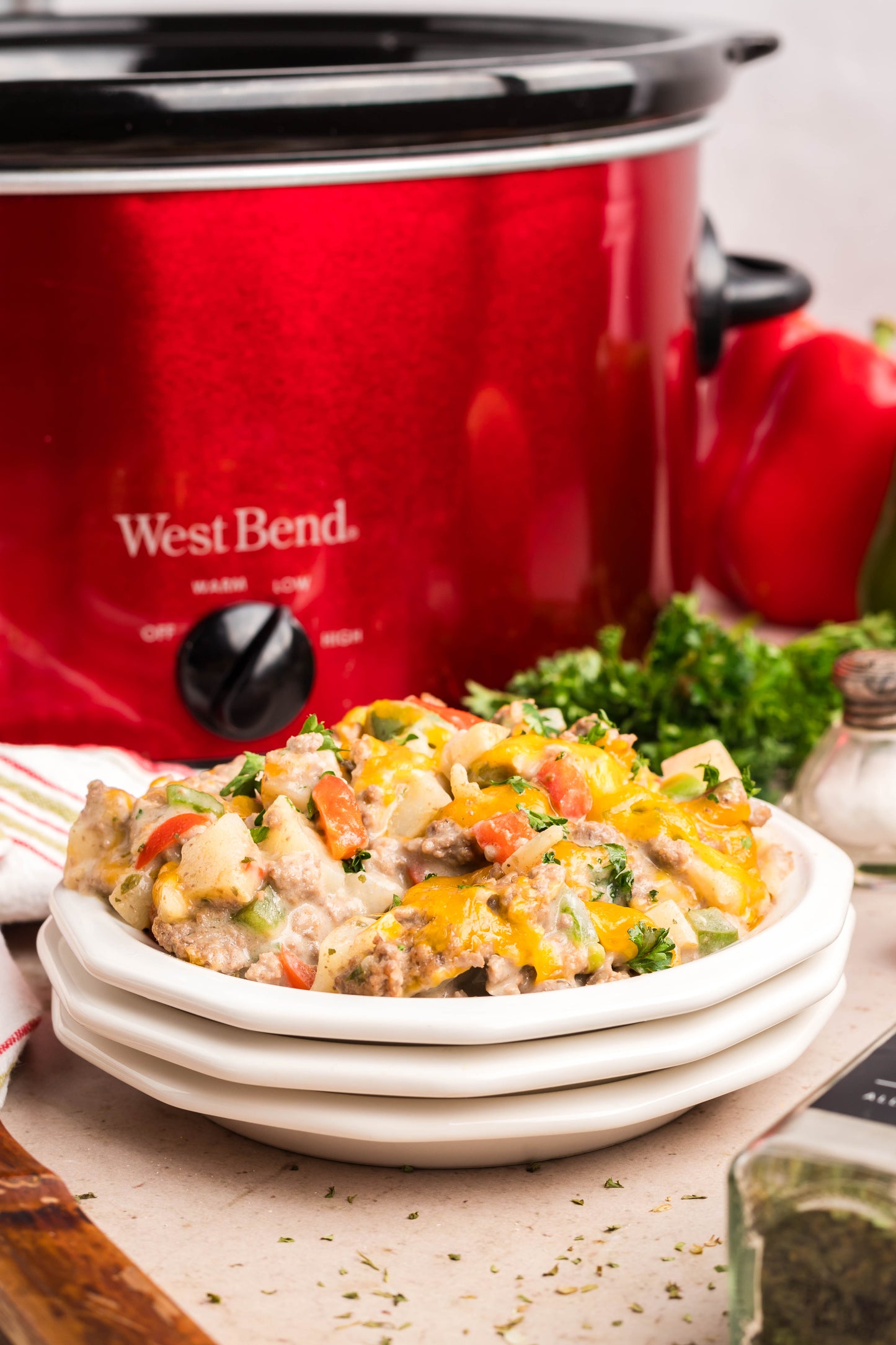 Crock Pot Cheesesteak Potato Casserole - Exclusive