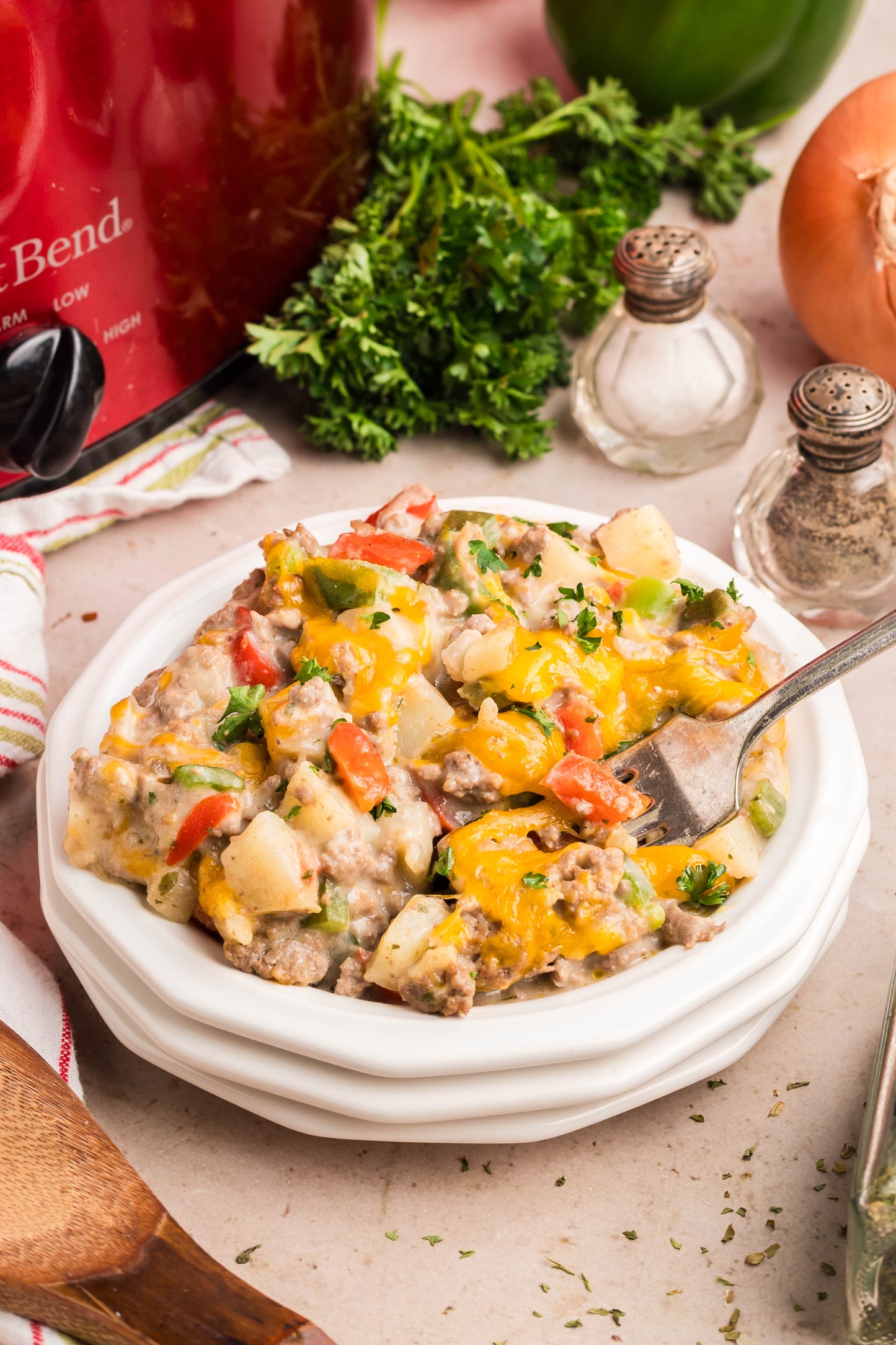 Crock Pot Cheesesteak Potato Casserole - Exclusive