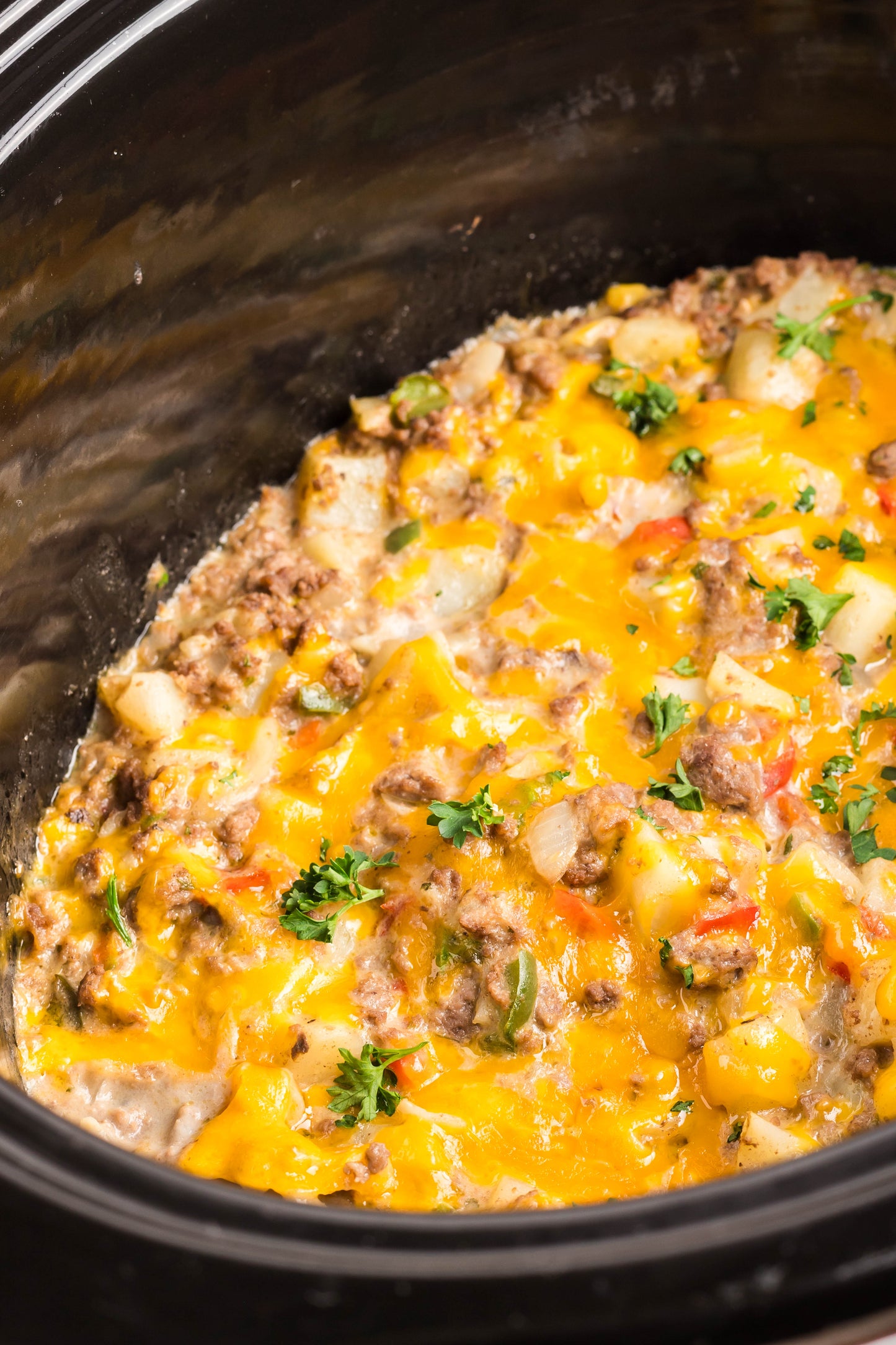 Crock Pot Cheesesteak Potato Casserole - Exclusive