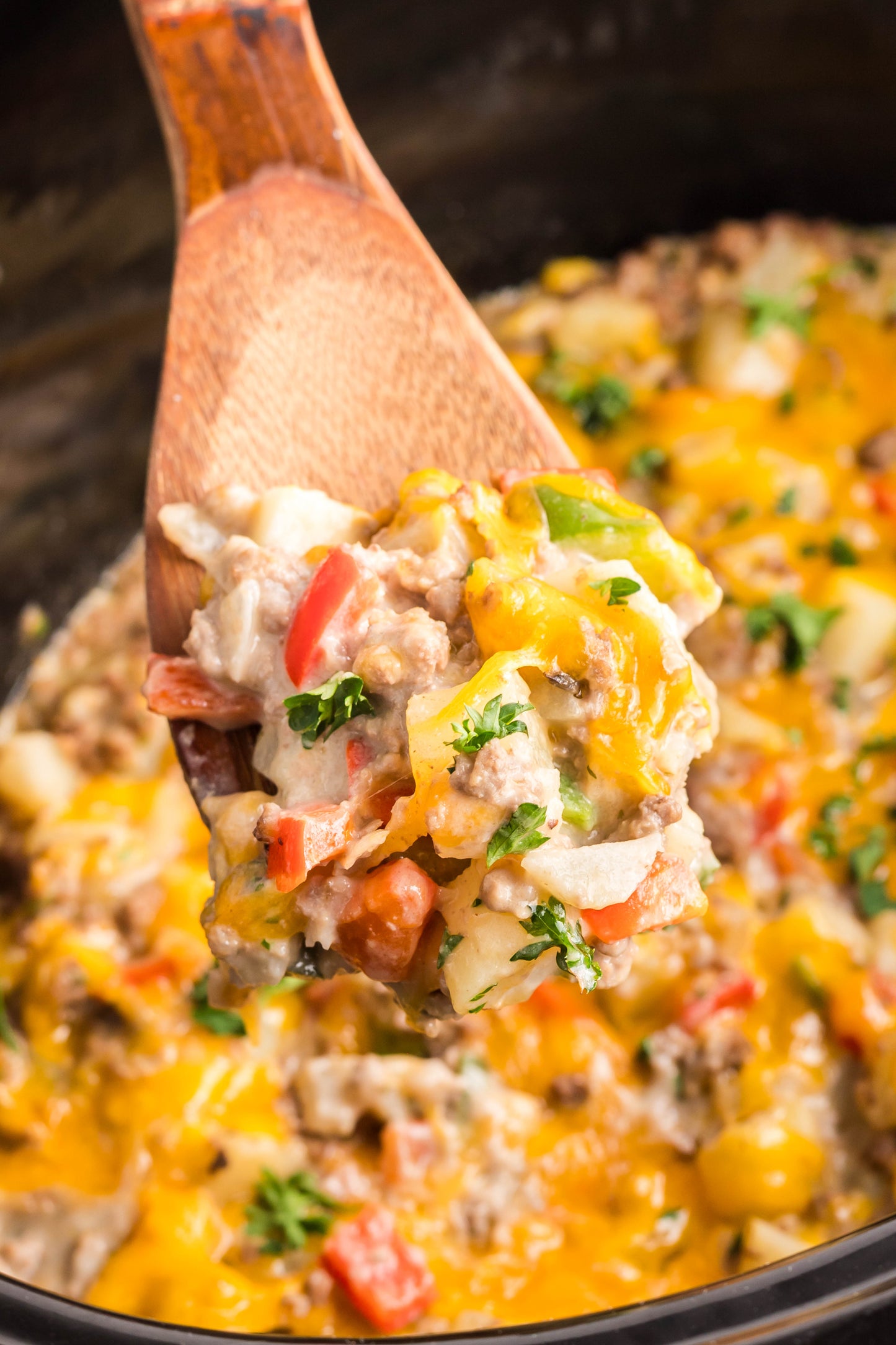 Crock Pot Cheesesteak Potato Casserole - Exclusive