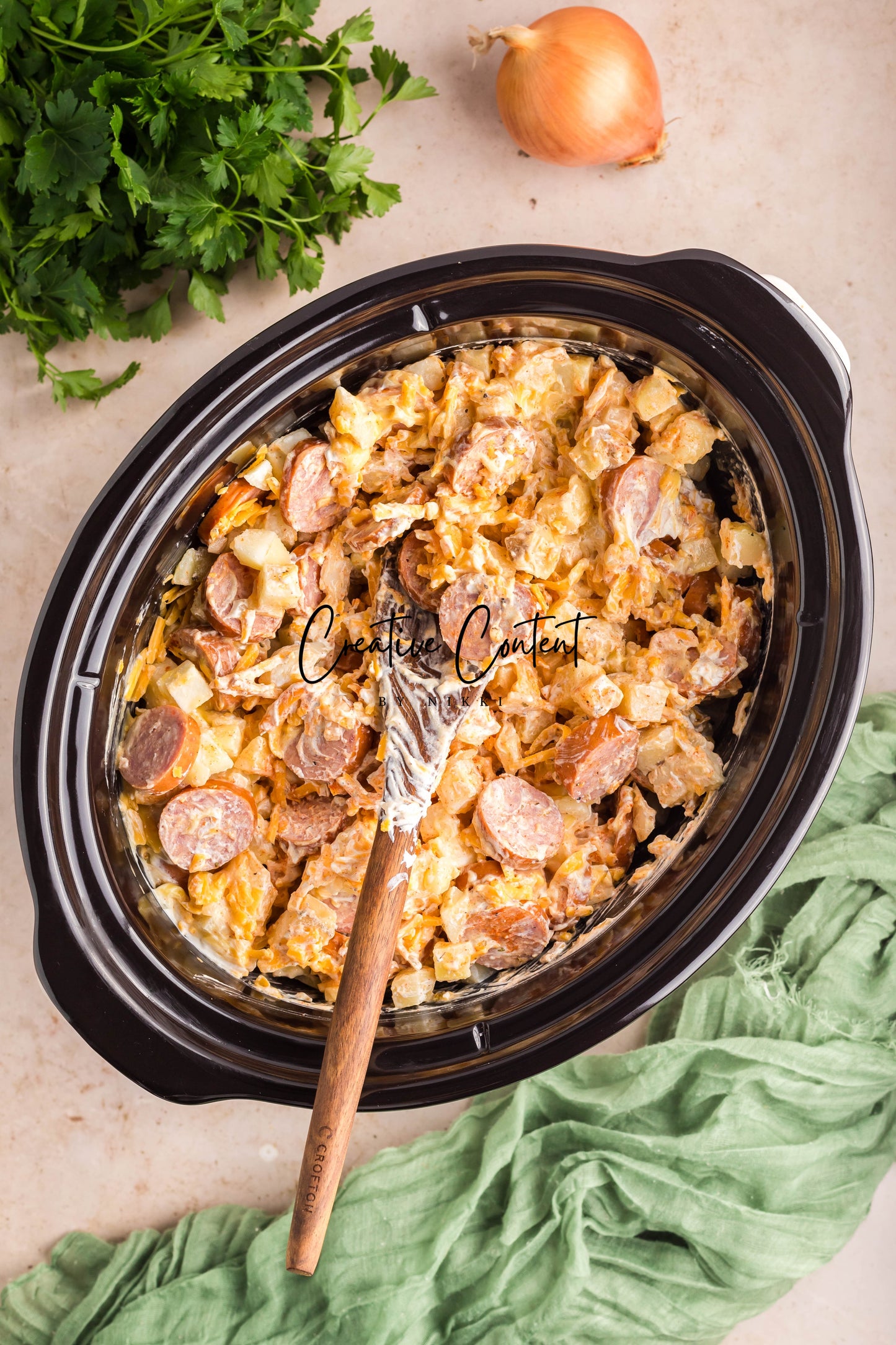 Crock Pot Cheesy Kielbasa and Potatoes - Exclusive