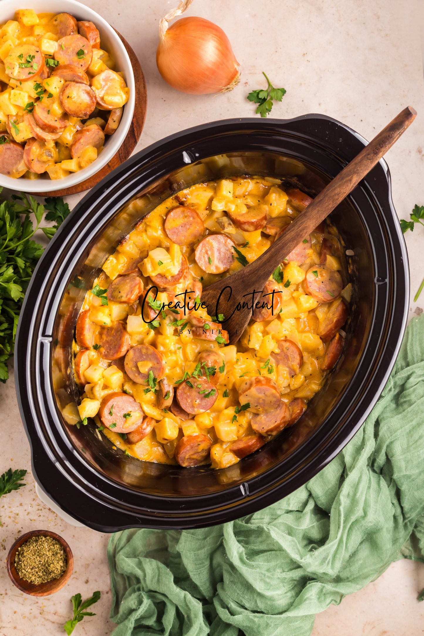 Crock Pot Cheesy Kielbasa and Potatoes - Exclusive