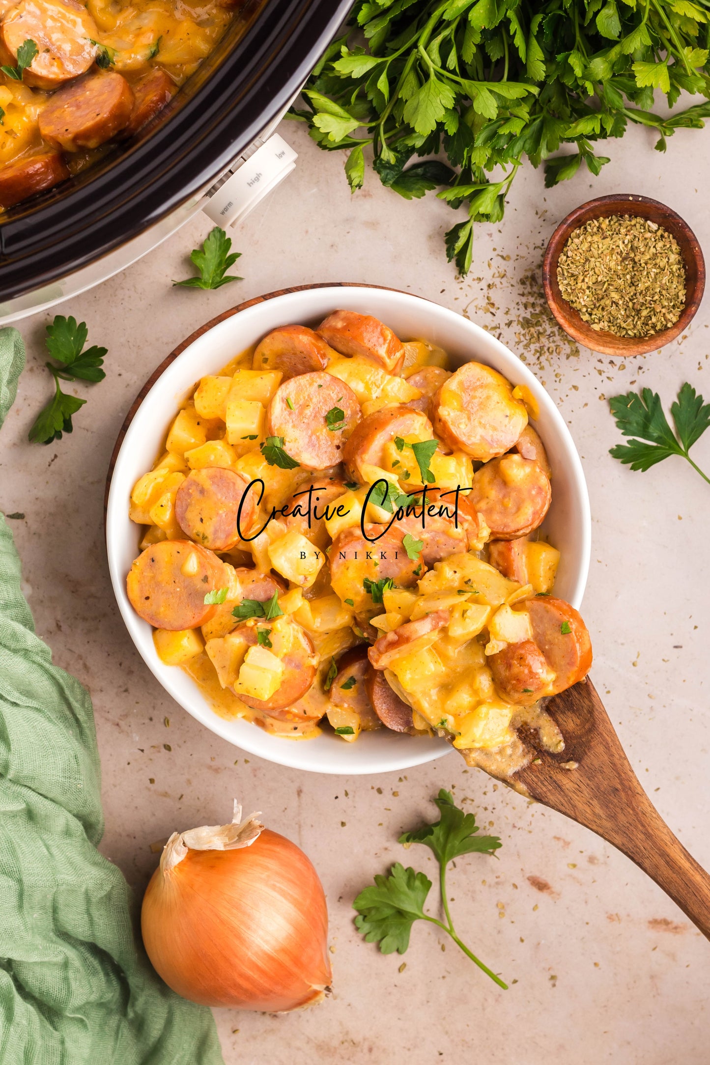 Crock Pot Cheesy Kielbasa and Potatoes - Exclusive