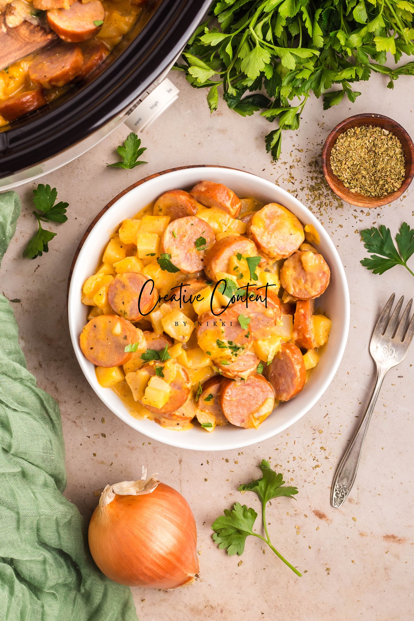 Crock Pot Cheesy Kielbasa and Potatoes - Exclusive