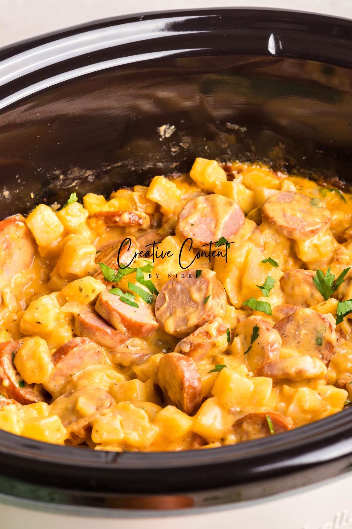 Crock Pot Cheesy Kielbasa and Potatoes - Exclusive