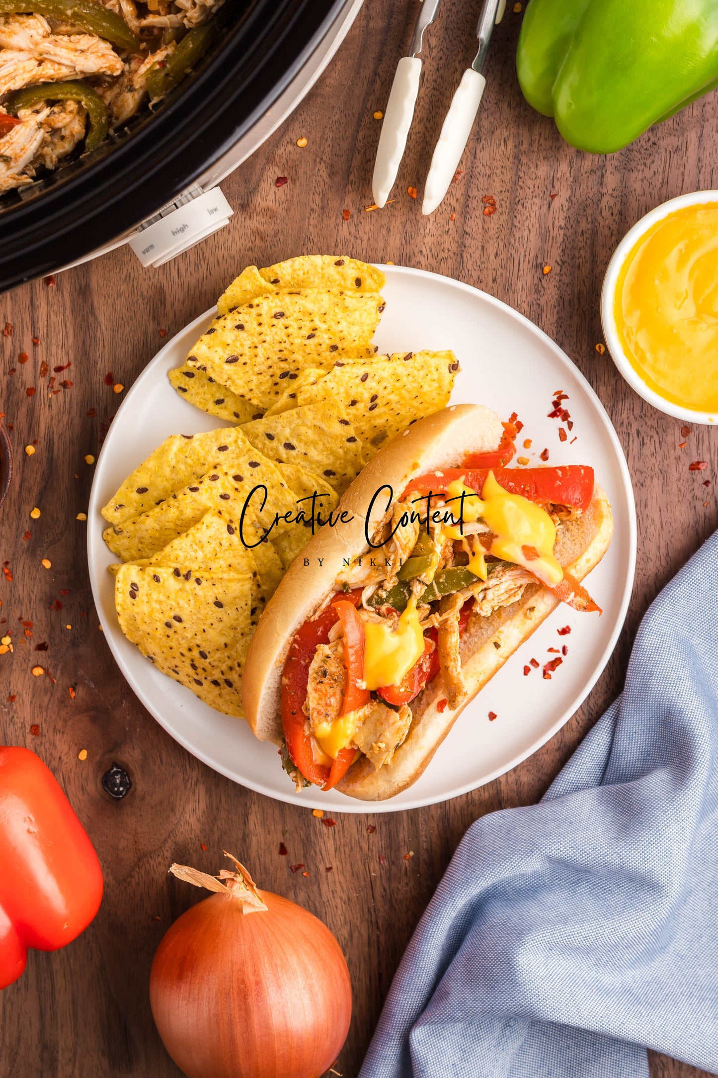 Crock Pot Chicken Philly Cheesesteak - Exclusive