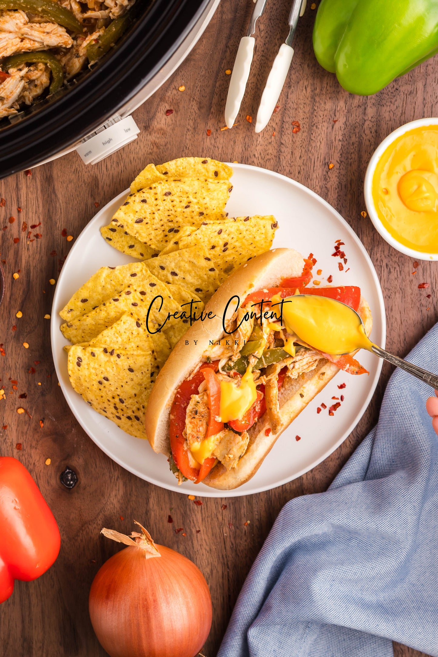 Crock Pot Chicken Philly Cheesesteak - Exclusive