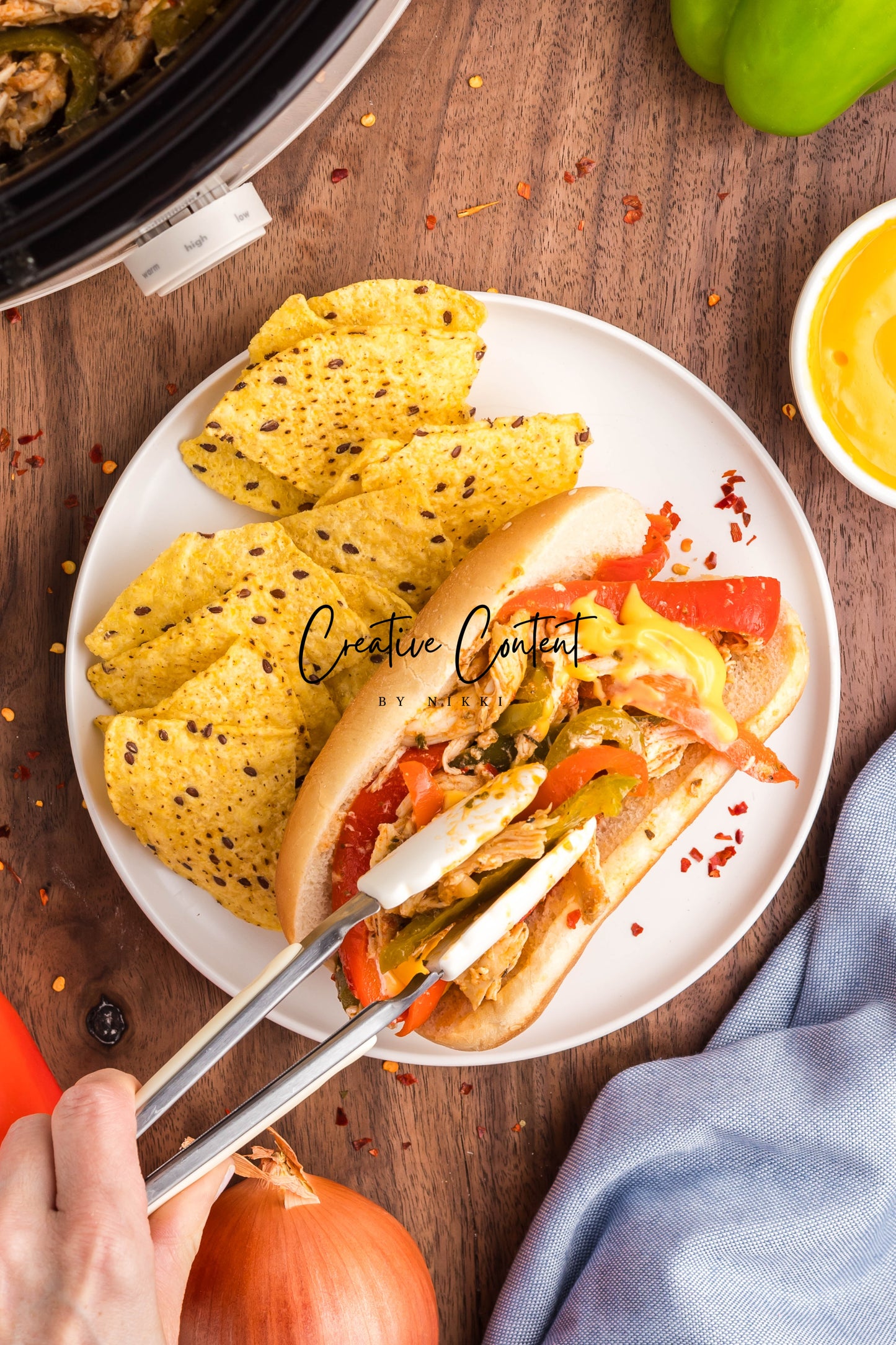 Crock Pot Chicken Philly Cheesesteak - Exclusive