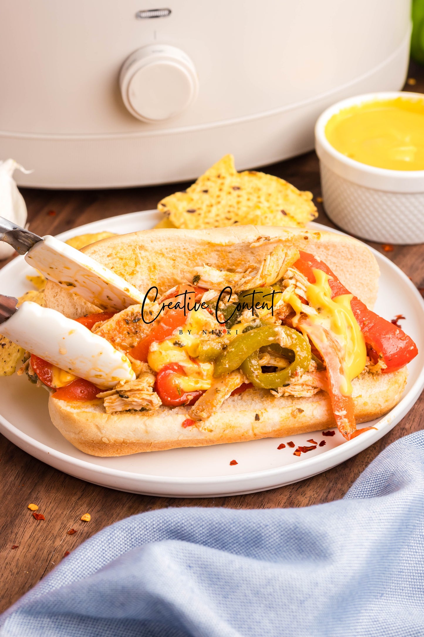 Crock Pot Chicken Philly Cheesesteak - Exclusive