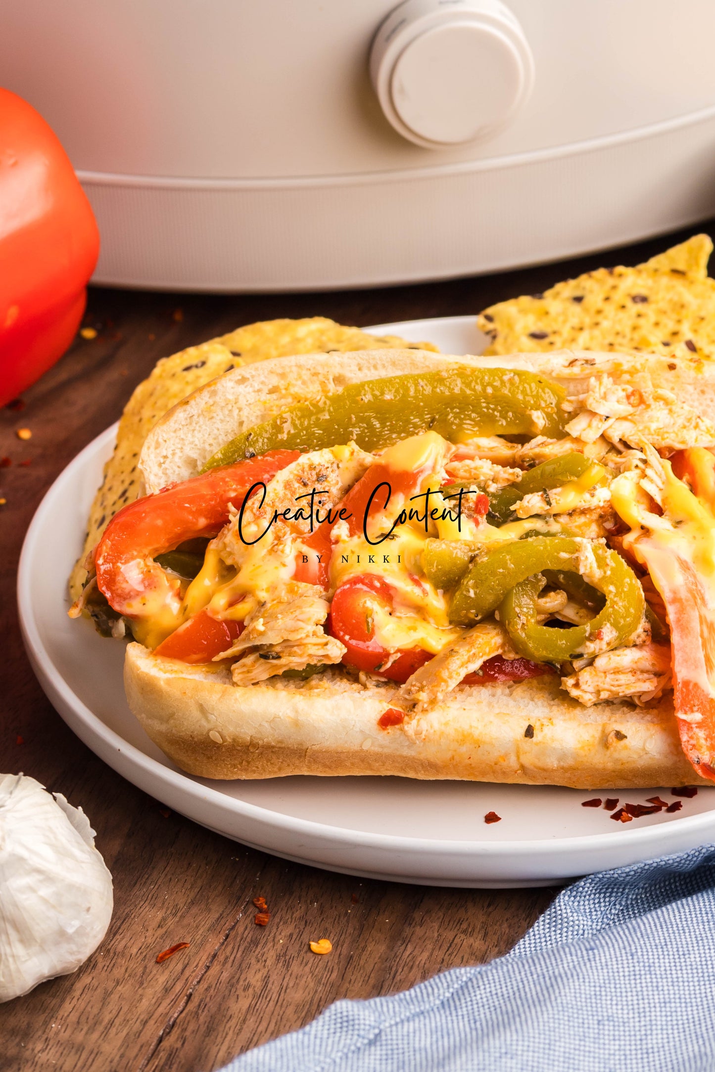 Crock Pot Chicken Philly Cheesesteak - Exclusive